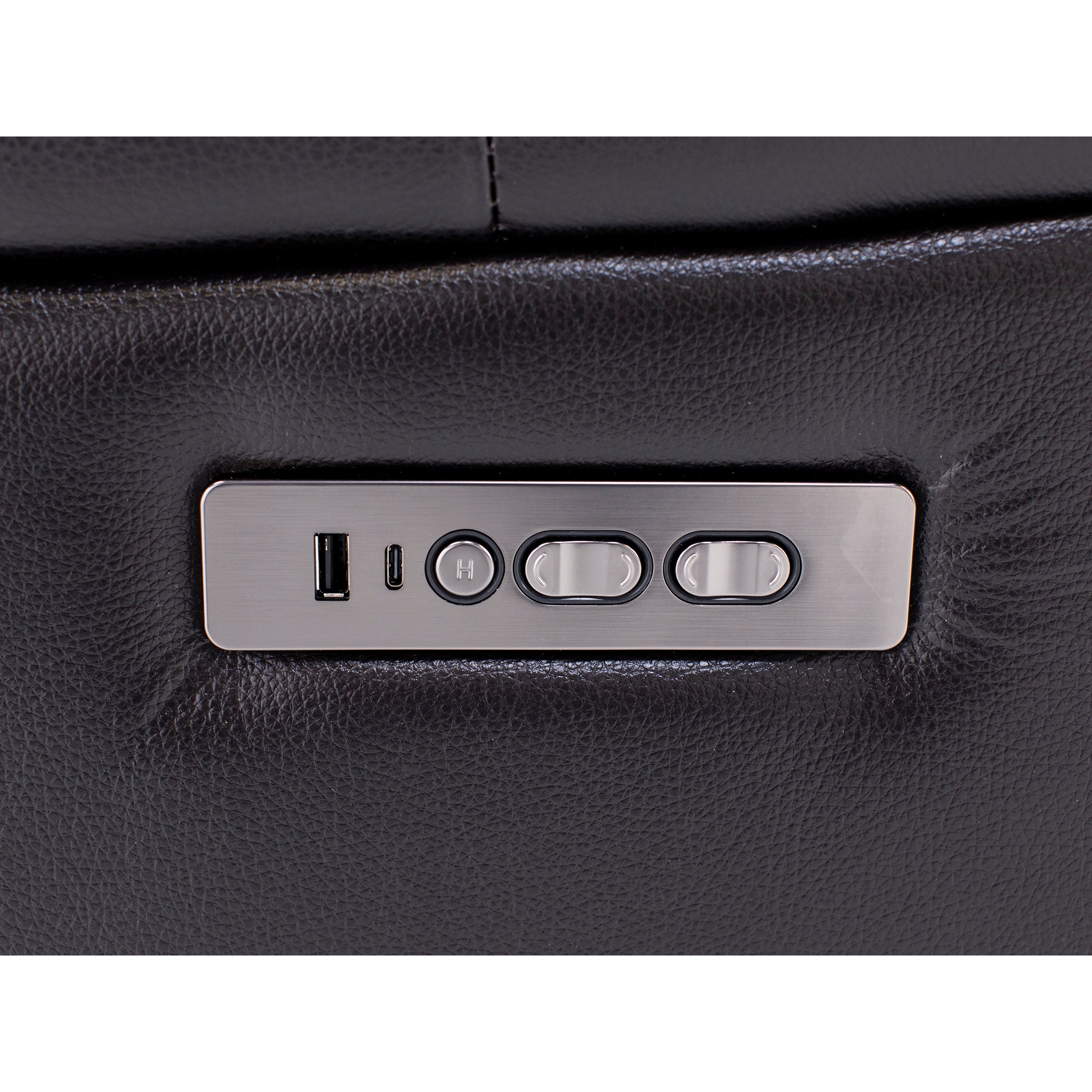 Laredo 4 Leather Power Headrest Power Recliner in Blackberry