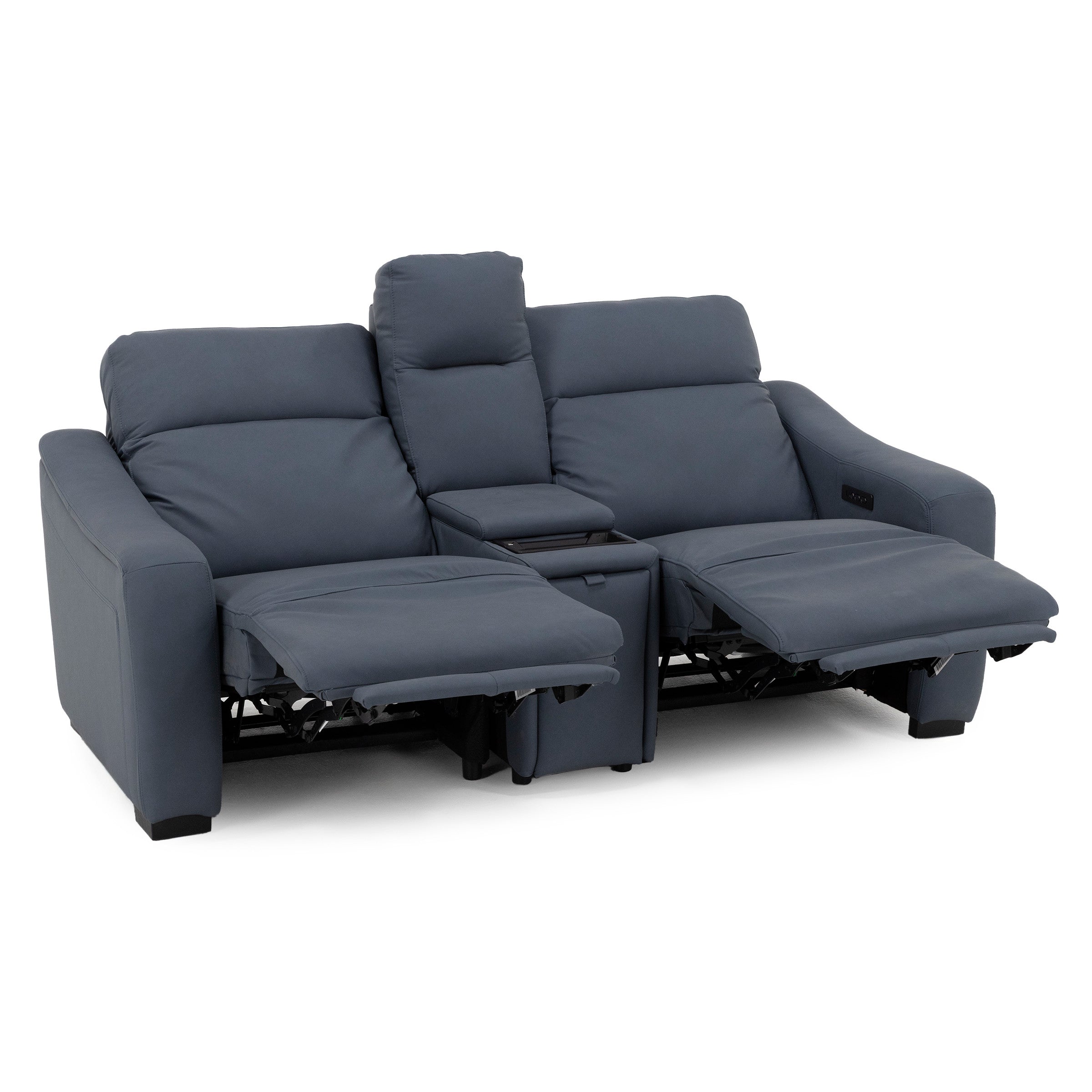 Kaden 3-Pc. Leather Power Headrest Reclining Console Loveseat