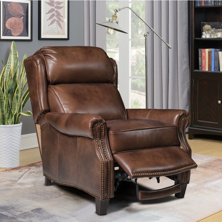 Gordon Leather High Leg Wing Back Recliner