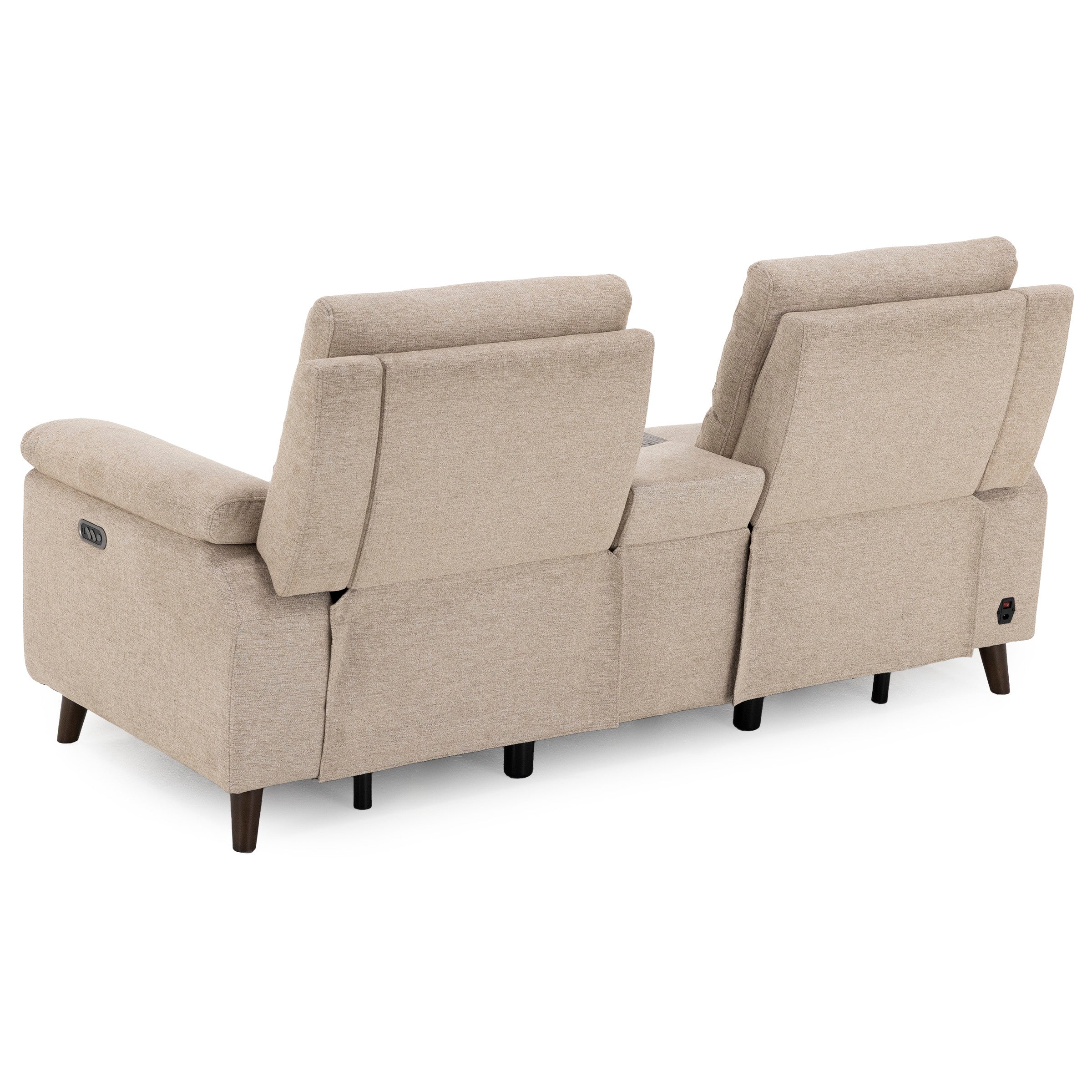 Nicole Power Headrest Reclining Console Loveseat
