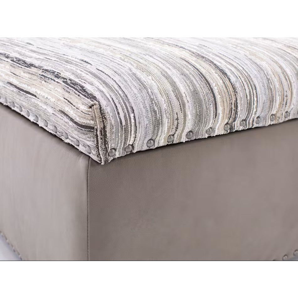 Depot Leather/Fabric Storage Cocktail Ottoman