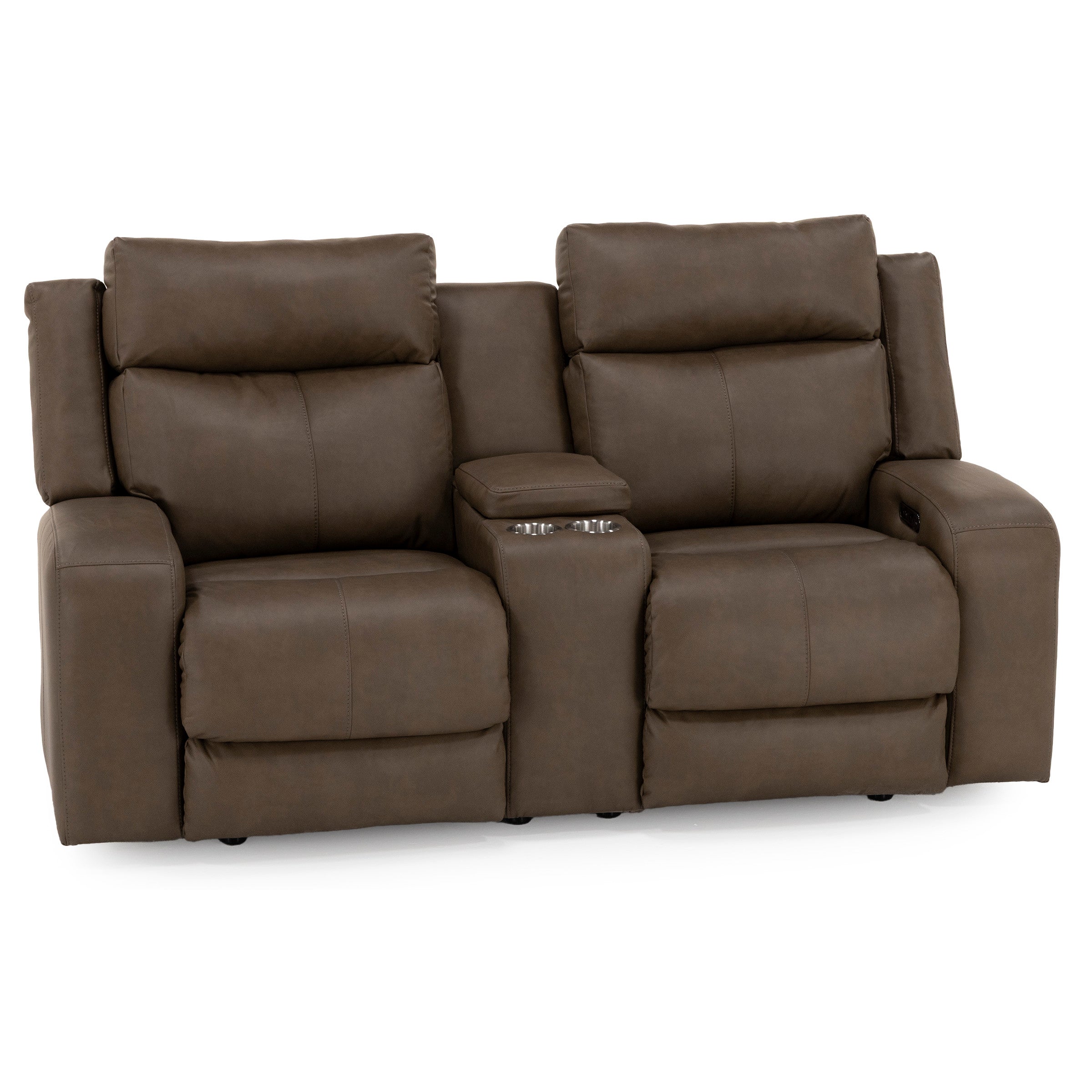 Hudson Power Headrest Reclining Console Loveseat With Massage