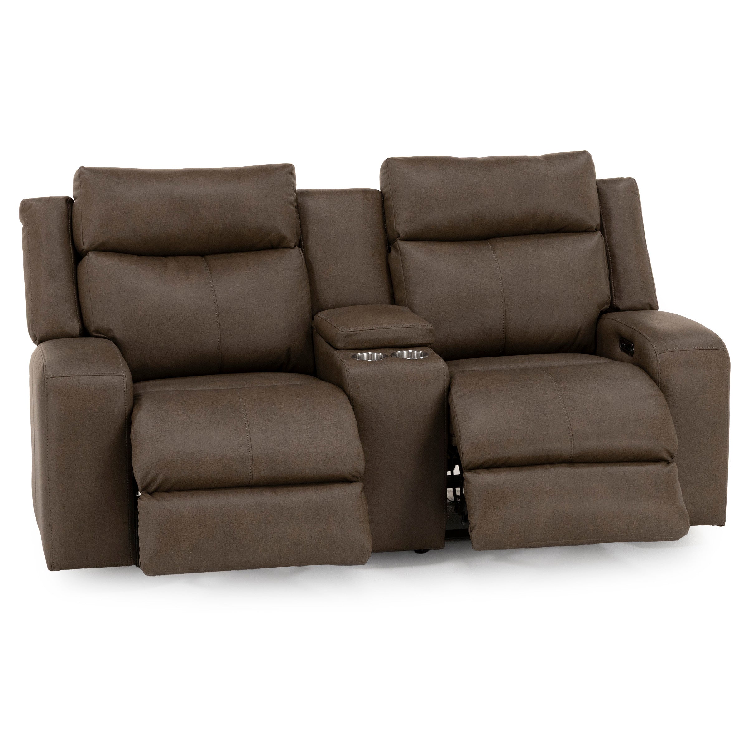 Hudson Power Headrest Reclining Console Loveseat With Massage