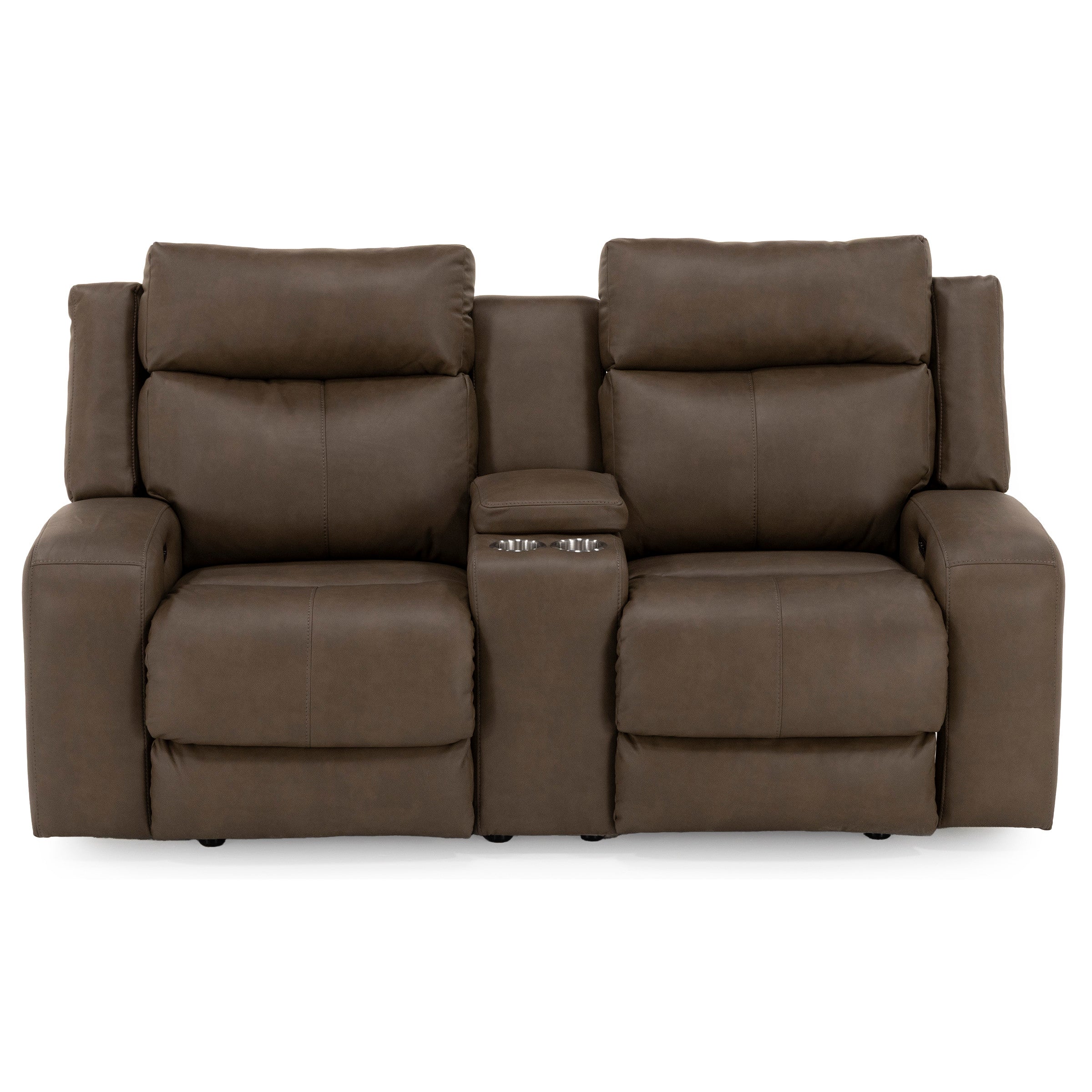 Hudson Power Headrest Reclining Console Loveseat With Massage