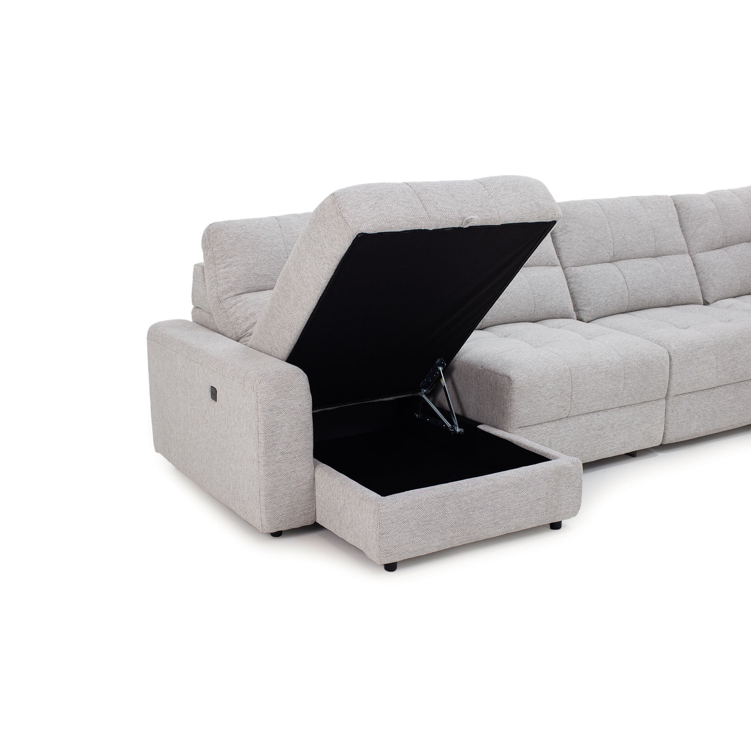 Duncan 7-Pc. Power Reclining Modular With Two Power Armless Sliding Chairs