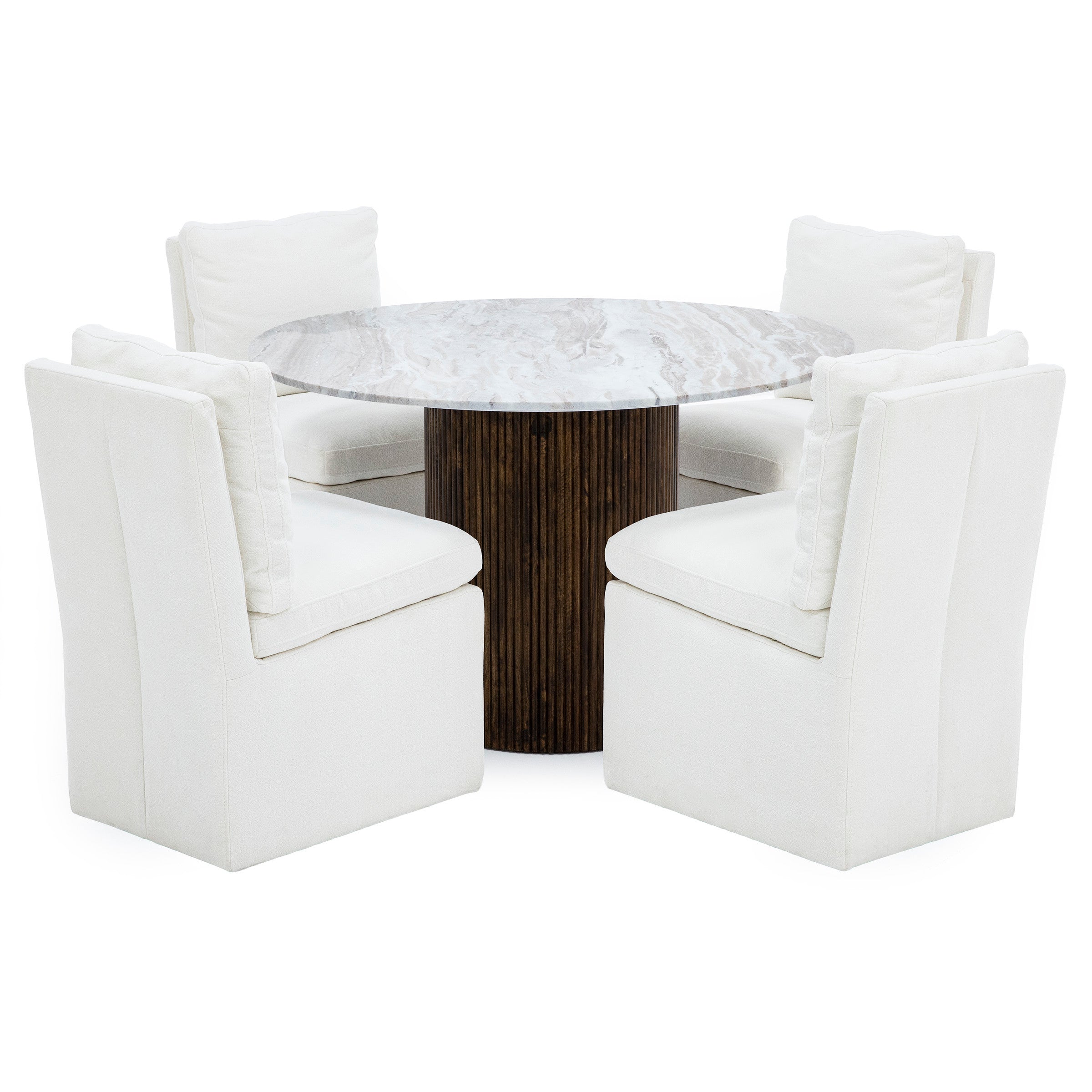 Jasper 47" Round Marble Dining Table