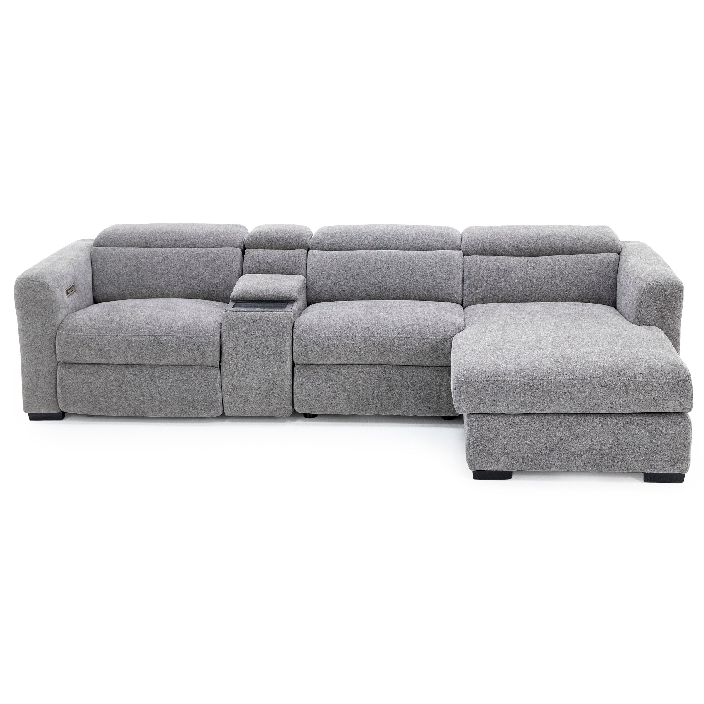 Surround 4-Pc. Fully Loaded Reclining Chaise Sofa With Bluetooth Speakers