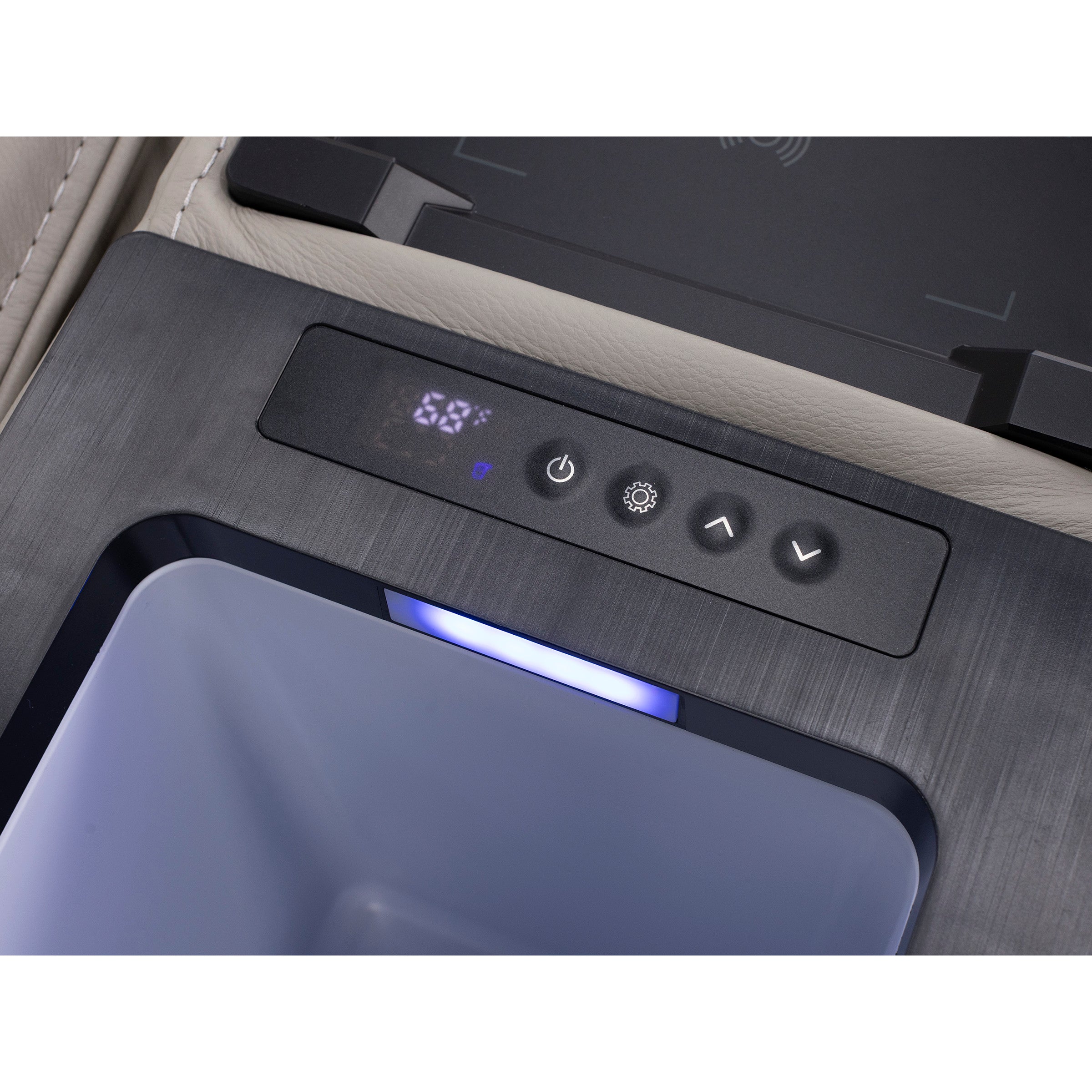 Carrie 6-Pc. Leather Zero Gravity Power Headrest Reclining Modular With Refrigerator Console
