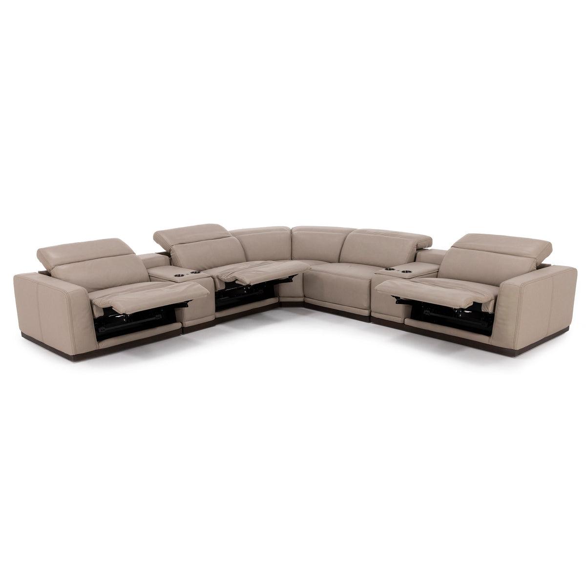 Dexter 7-Pc. Leather Power Headrest Reclining Modular