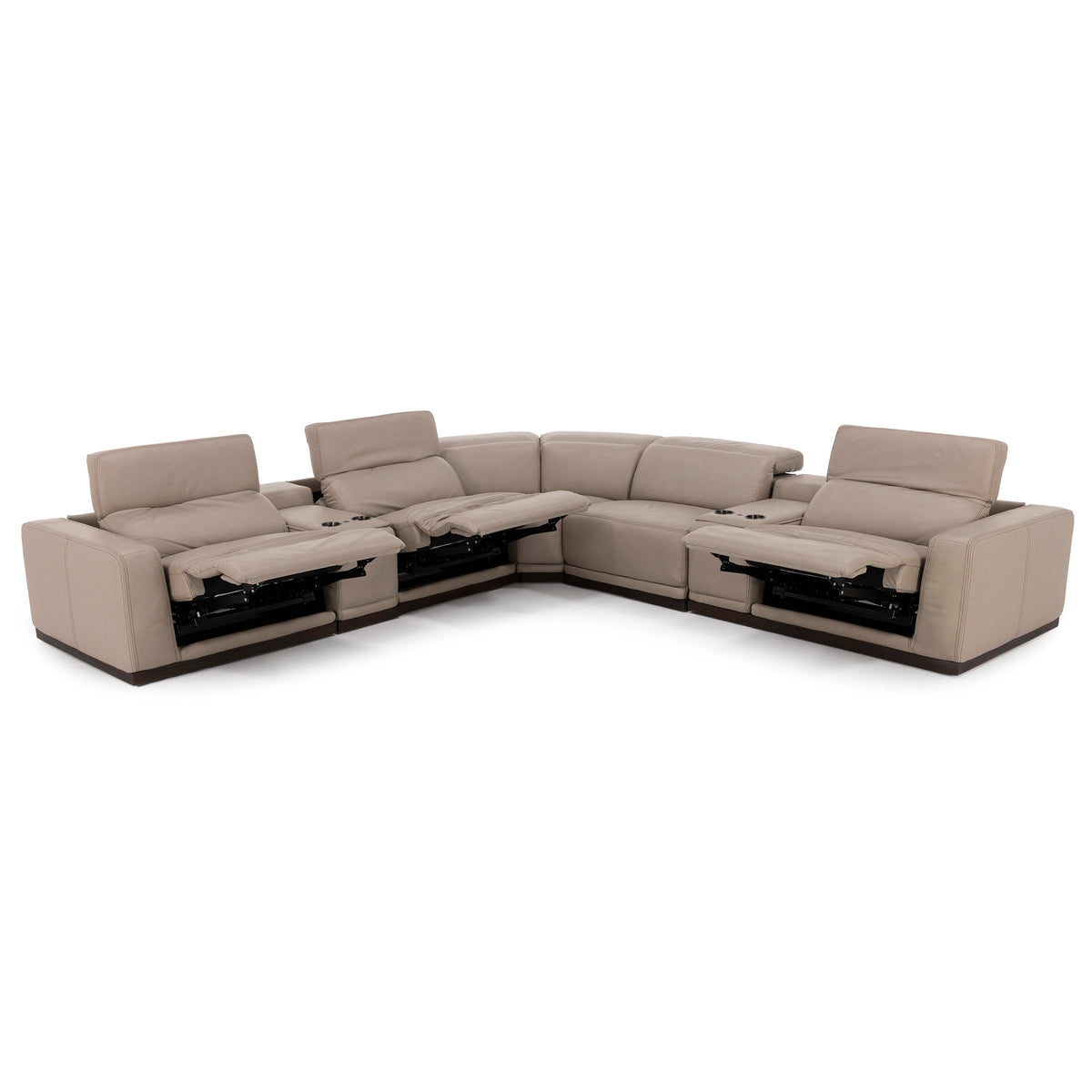 Dexter 7-Pc. Leather Power Headrest Reclining Modular