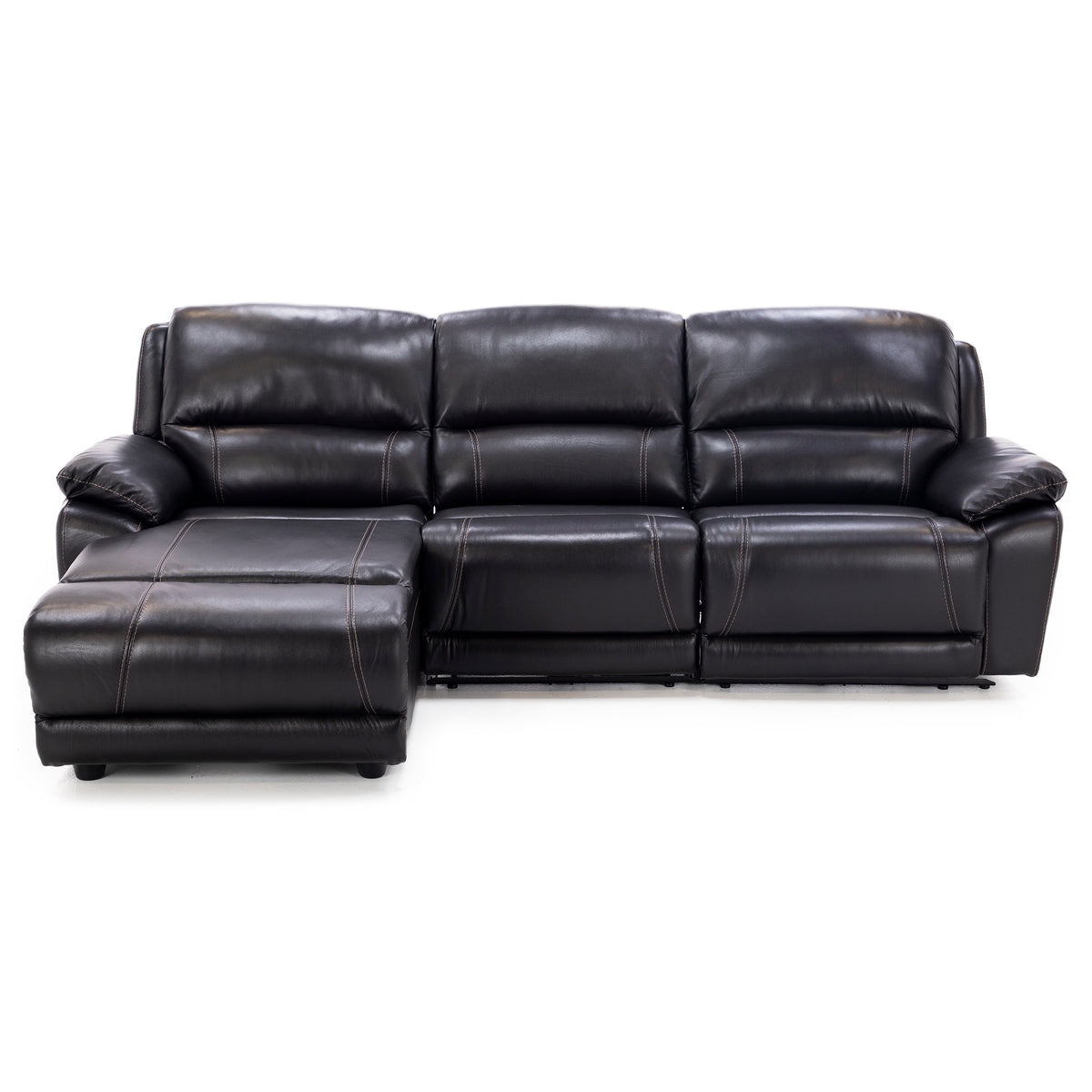 Laredo IV 3-Pc. Leather Power Headrest Reclining Chaise Sofa