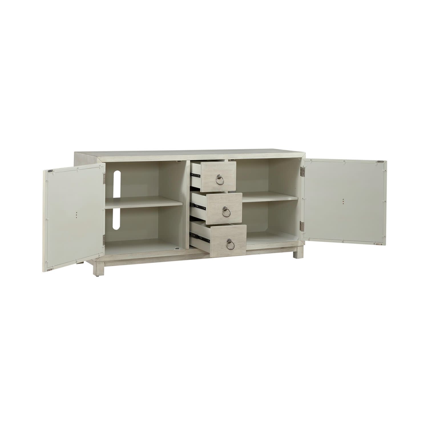 Sundance 60" 2 Door 3 Drawer Accent Cabinet In Antique Linen Finish