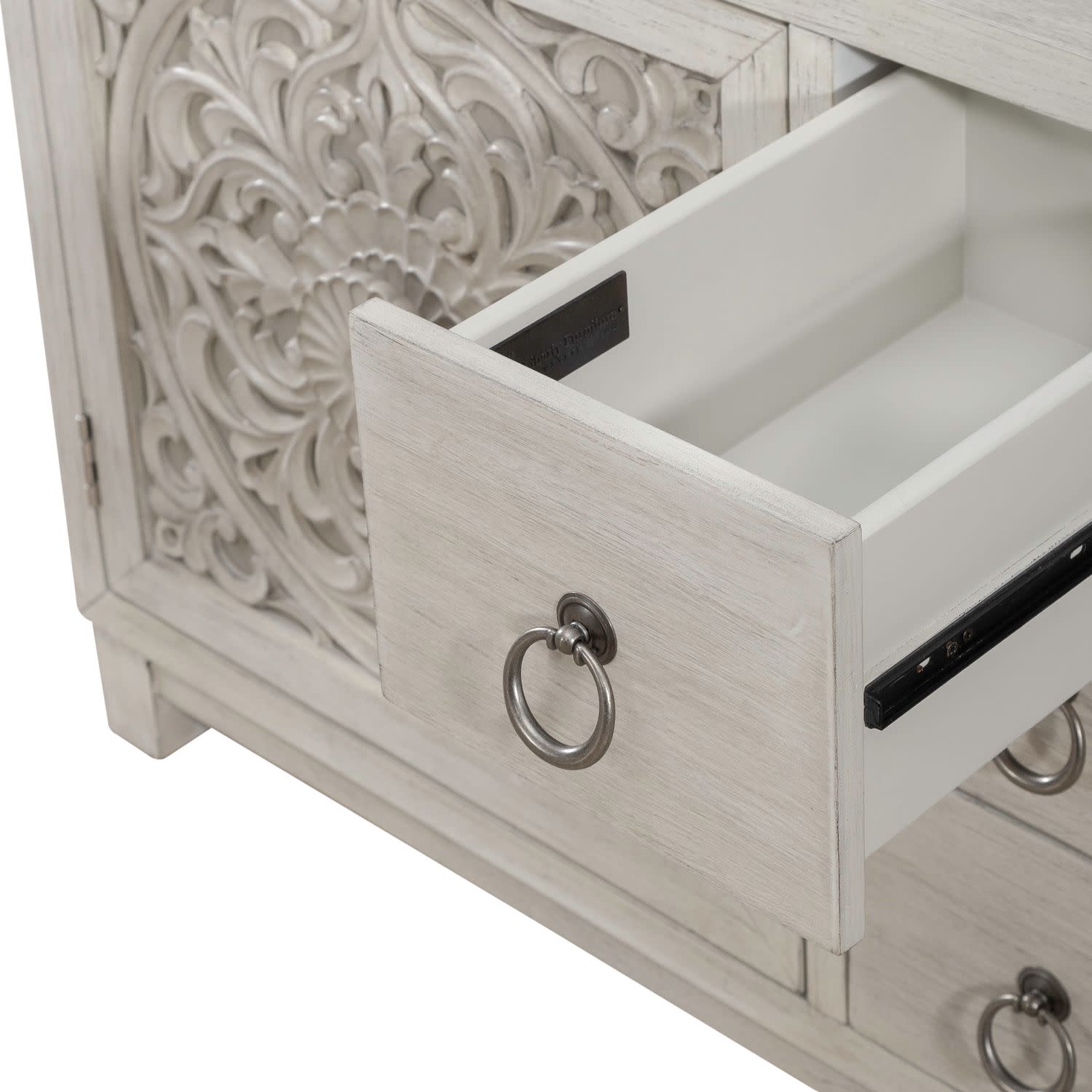 Sundance 60" 2 Door 3 Drawer Accent Cabinet In Antique Linen Finish