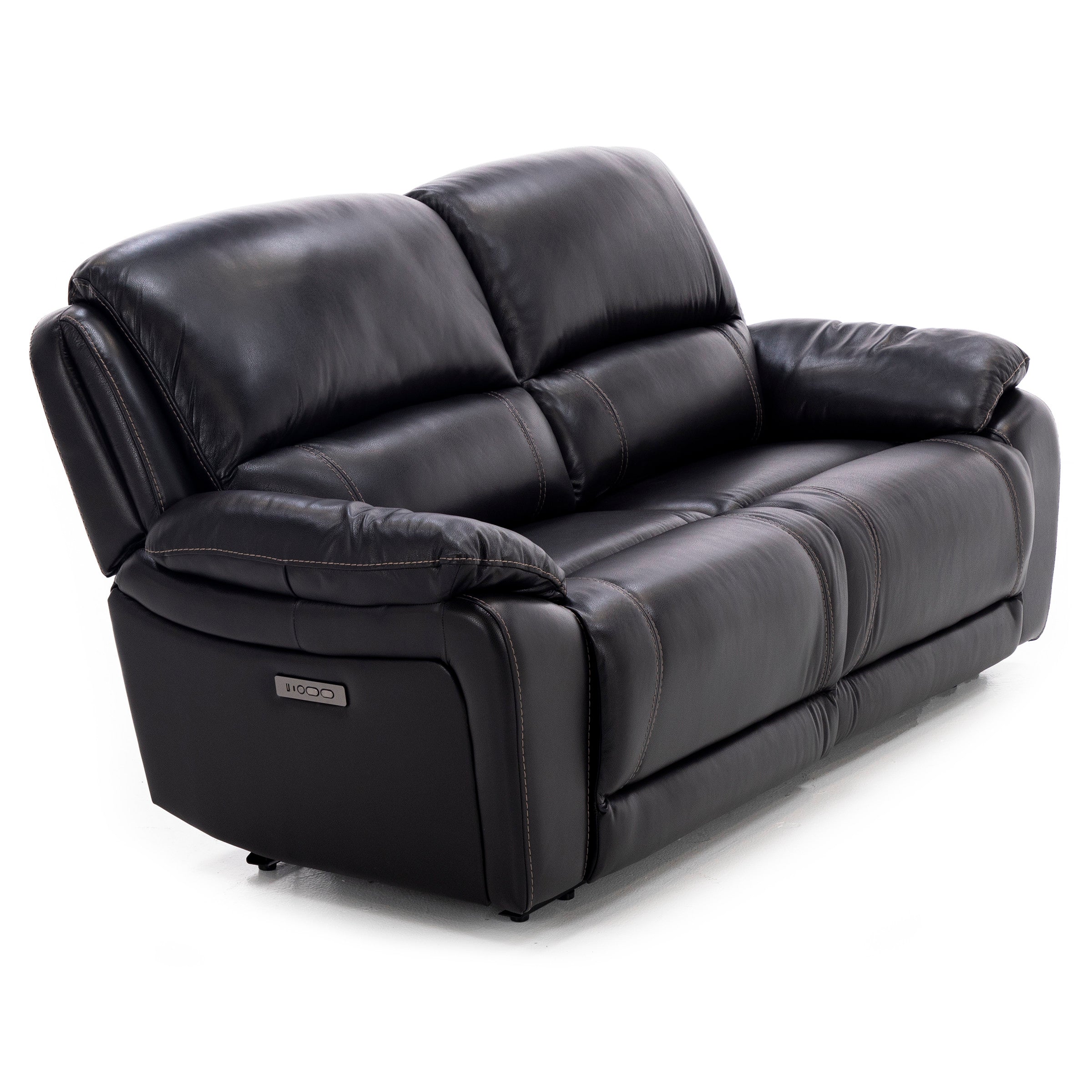 Laredo IV 3-Pc. Leather Power Headrest Reclining Loveseat in Blackberry
