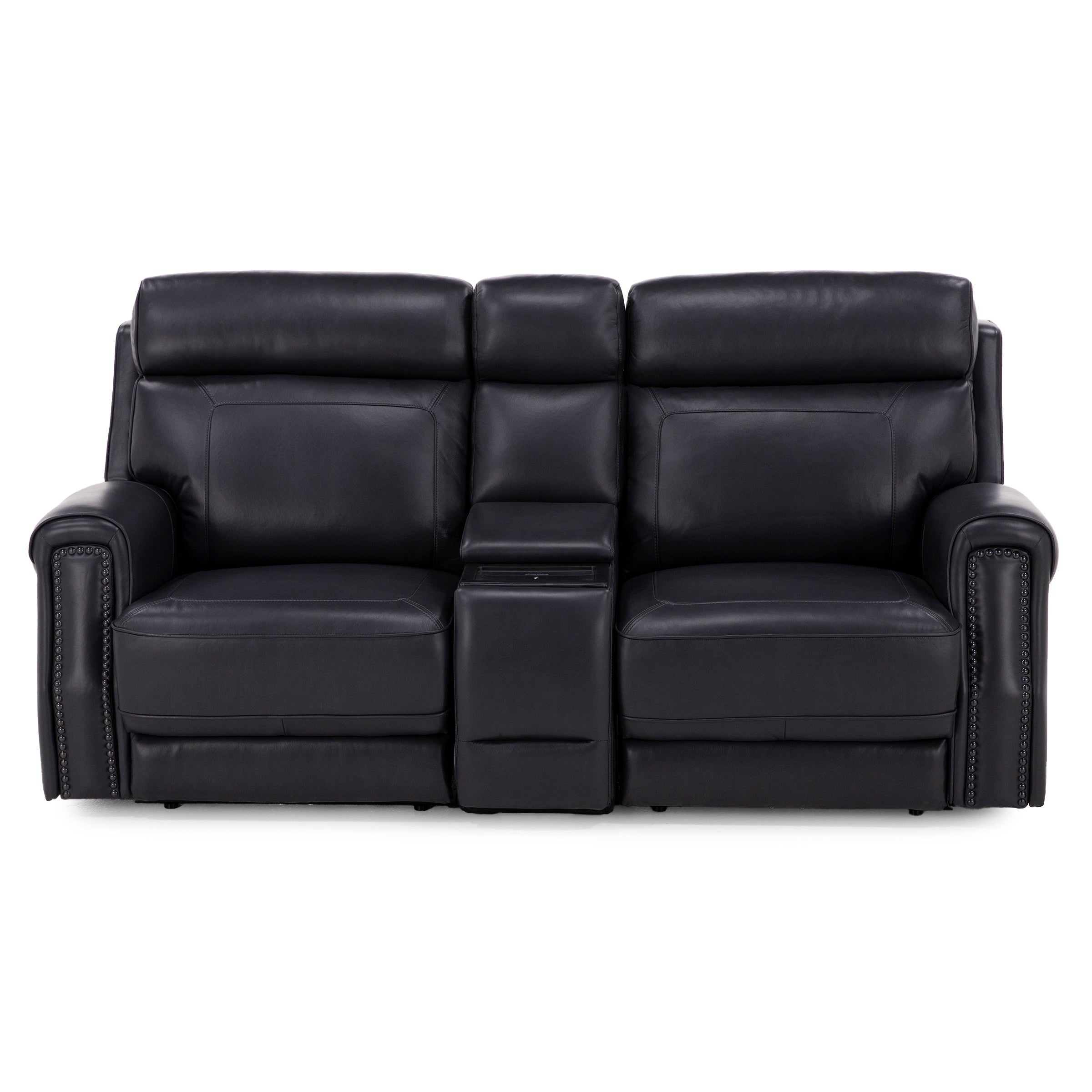 Kinston 3Pc Leather Fully Loaded Zero Gravity Reclining Console Loveseat With Heat,Massage & Charger