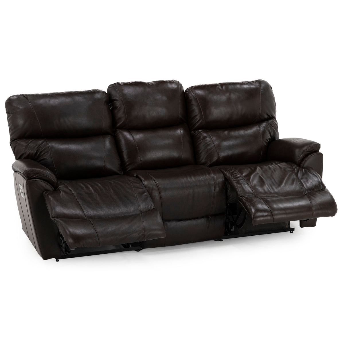Trouper 3-Pc. Leather Fully Loaded Reclining Sofa With Wireless Remotes