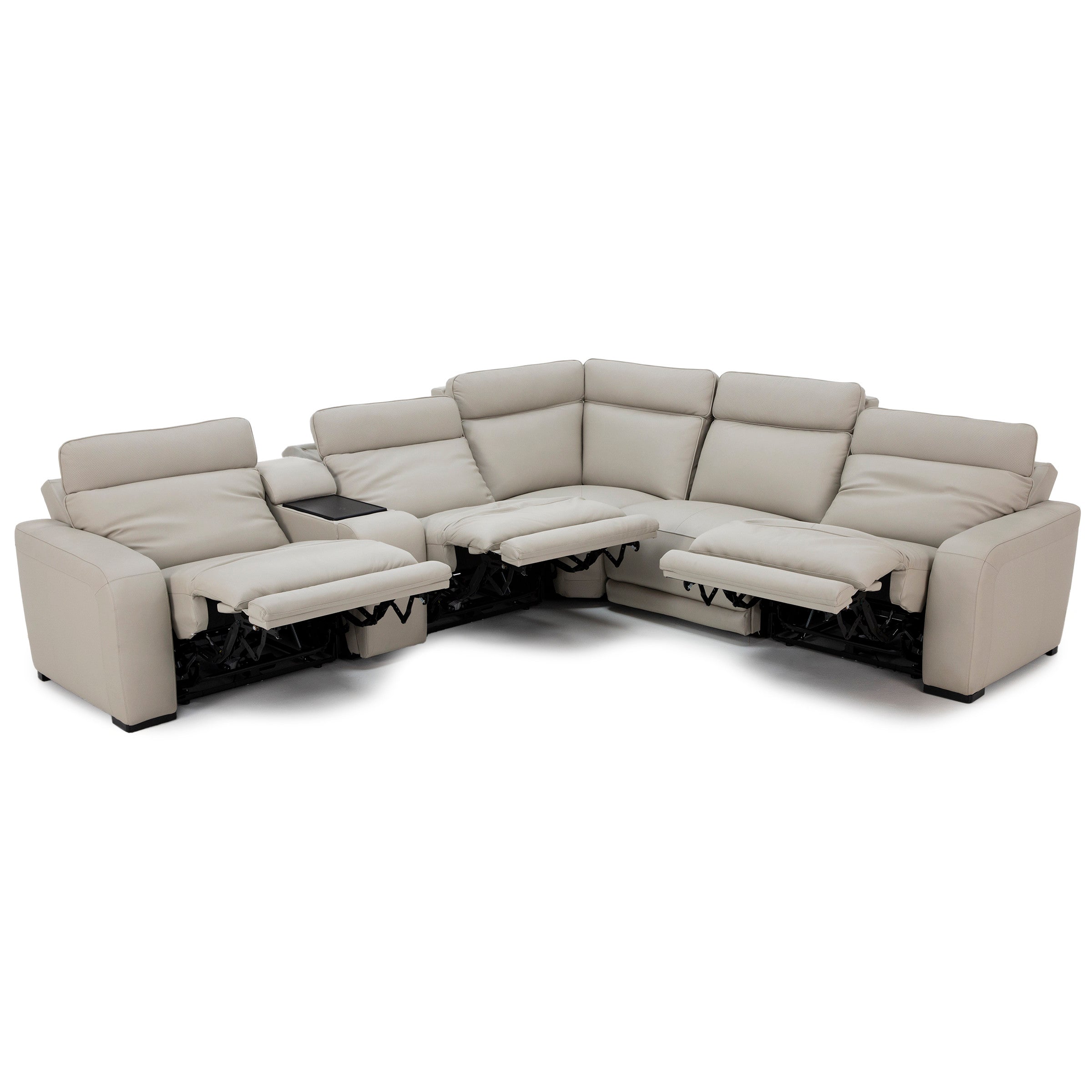 Percy Leather 6-Pc. Fully Loaded Wall Saver Modular With Immersive Audio, Heat And Massage