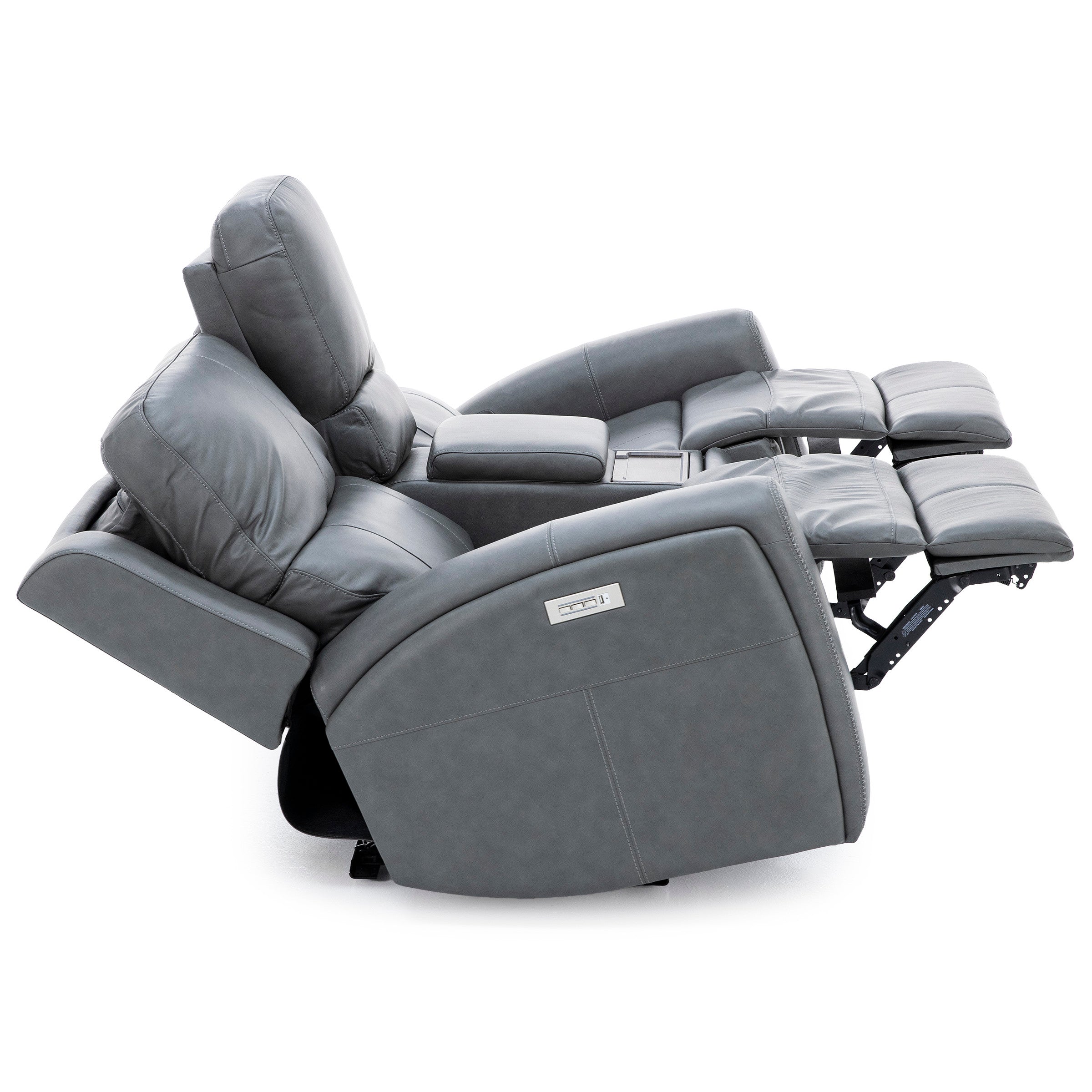 Flexsteel Landon Leather Zero Gravity Fully Loaded Reclining Console Loveseat With Wireless Charging