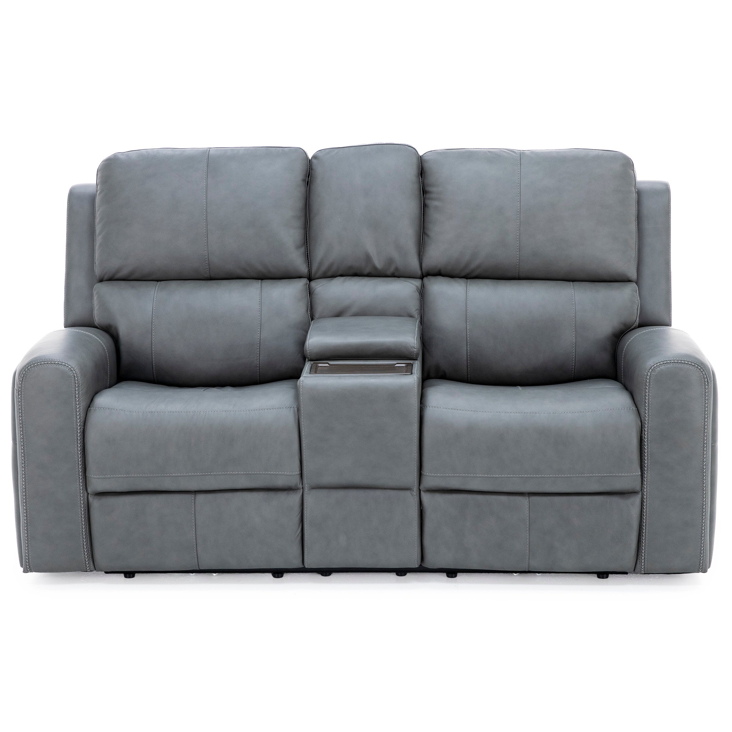 Flexsteel Landon Leather Zero Gravity Fully Loaded Reclining Console Loveseat With Wireless Charging