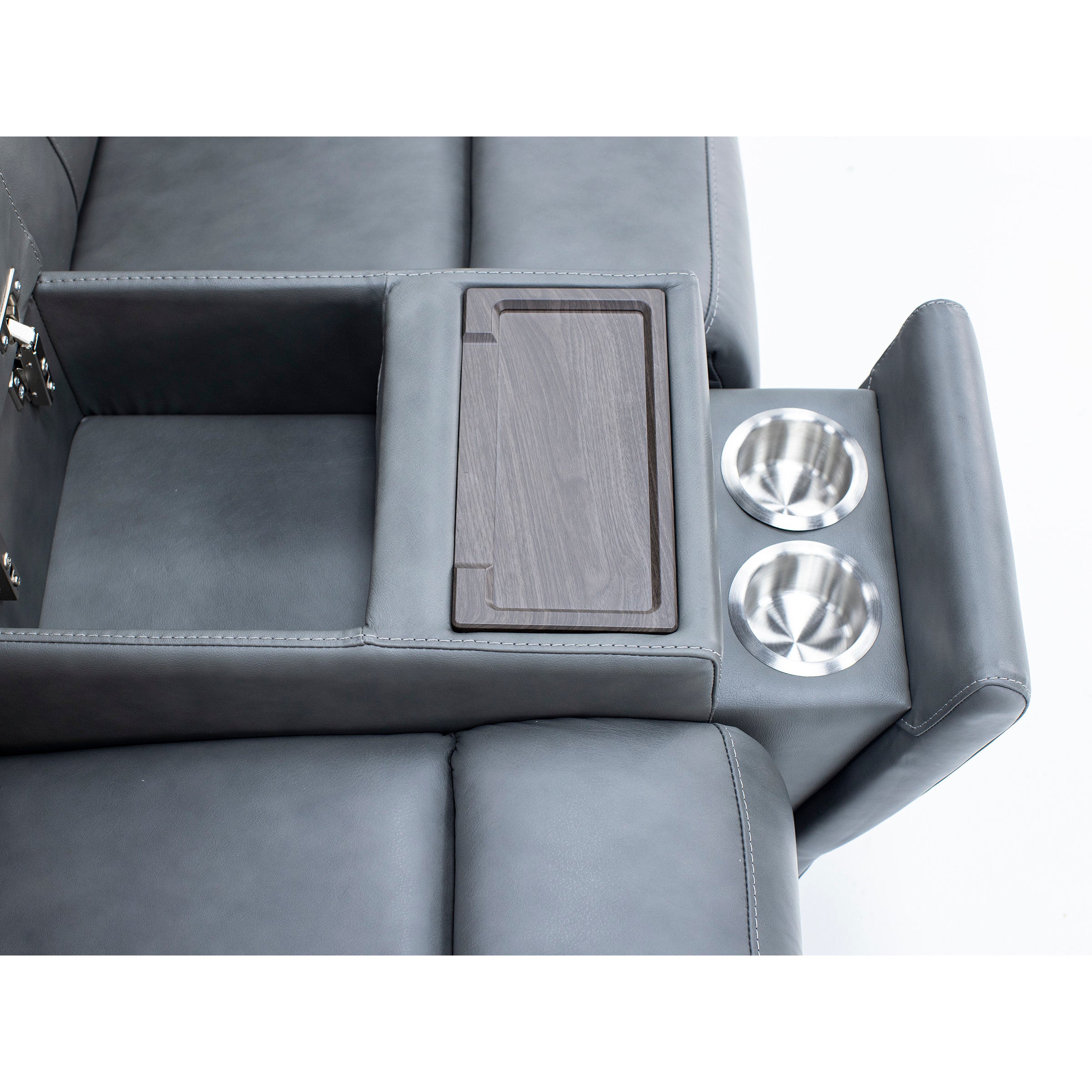 Flexsteel Landon Leather Zero Gravity Fully Loaded Reclining Console Loveseat With Wireless Charging