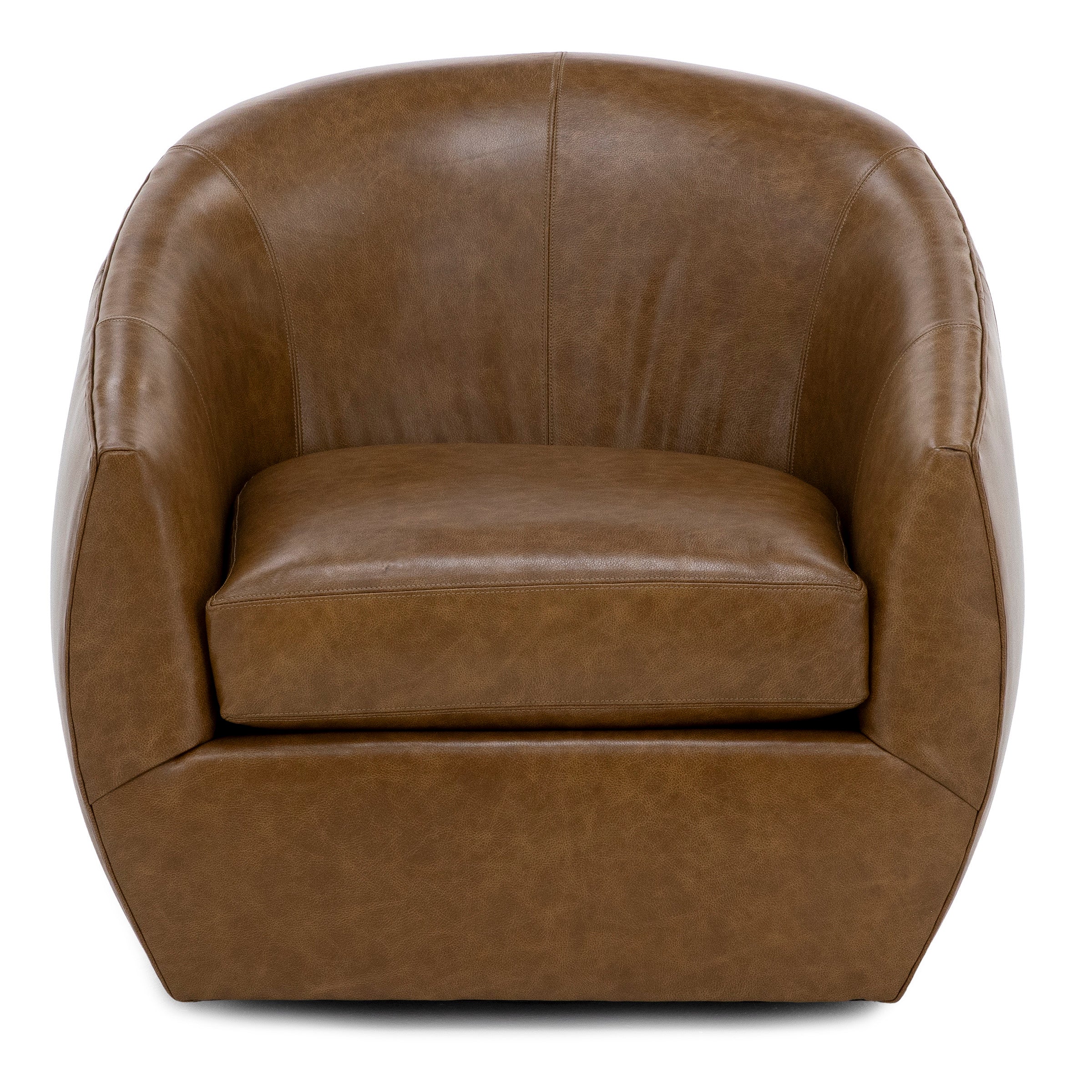 Catelyn Leather Swivel Accent Chair