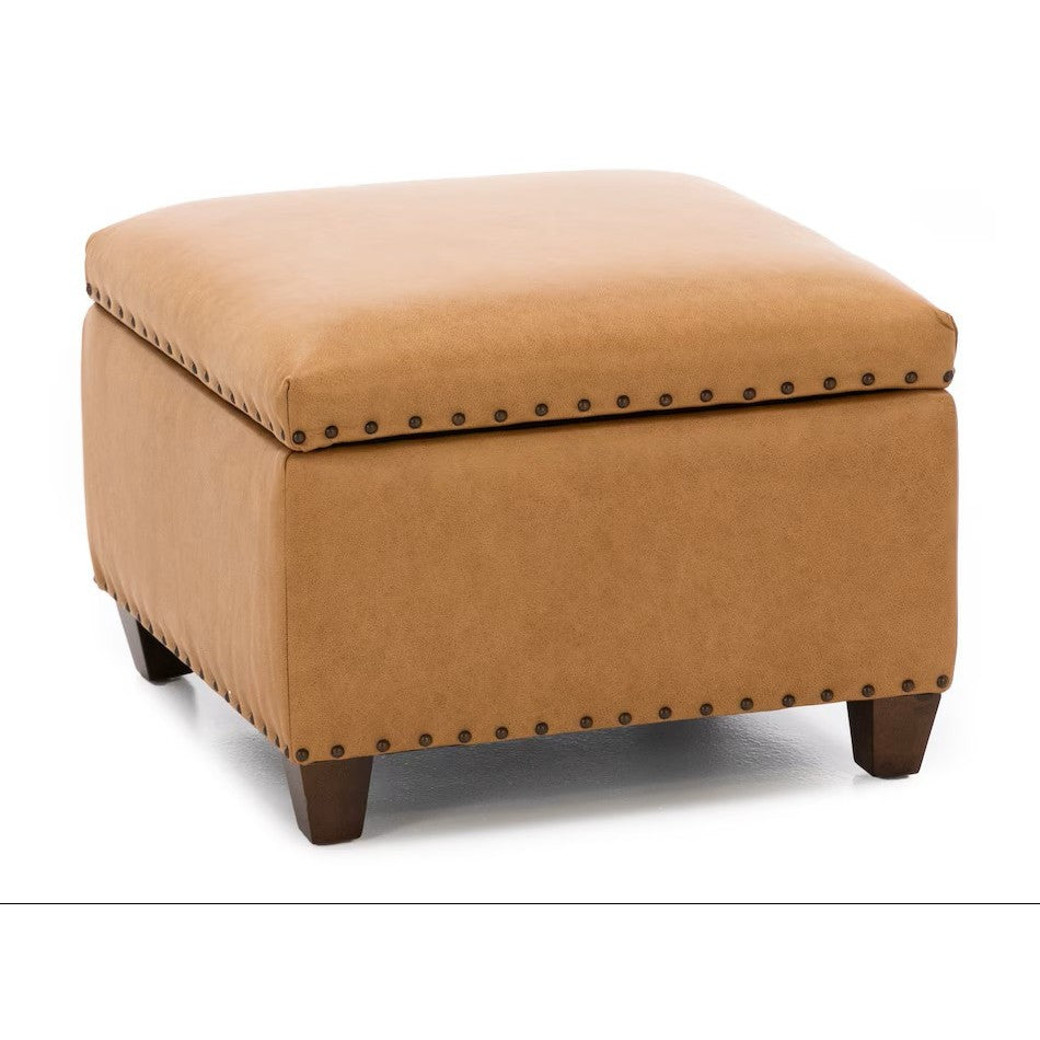 Depot Leather Storage Cocktail Ottoman