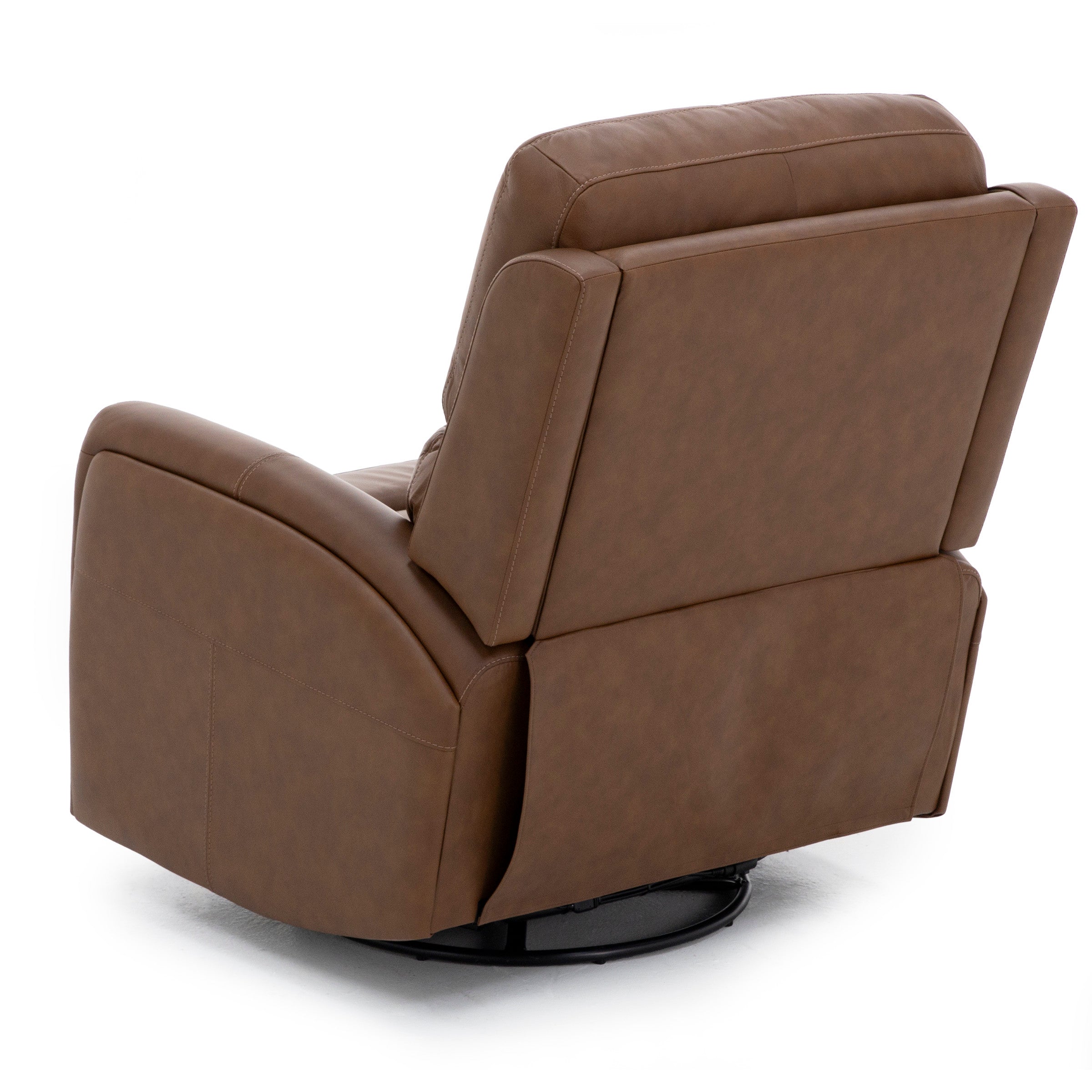 Flexsteel Landon Leather Fully Loaded Swivel Recliner With Heat and Massage