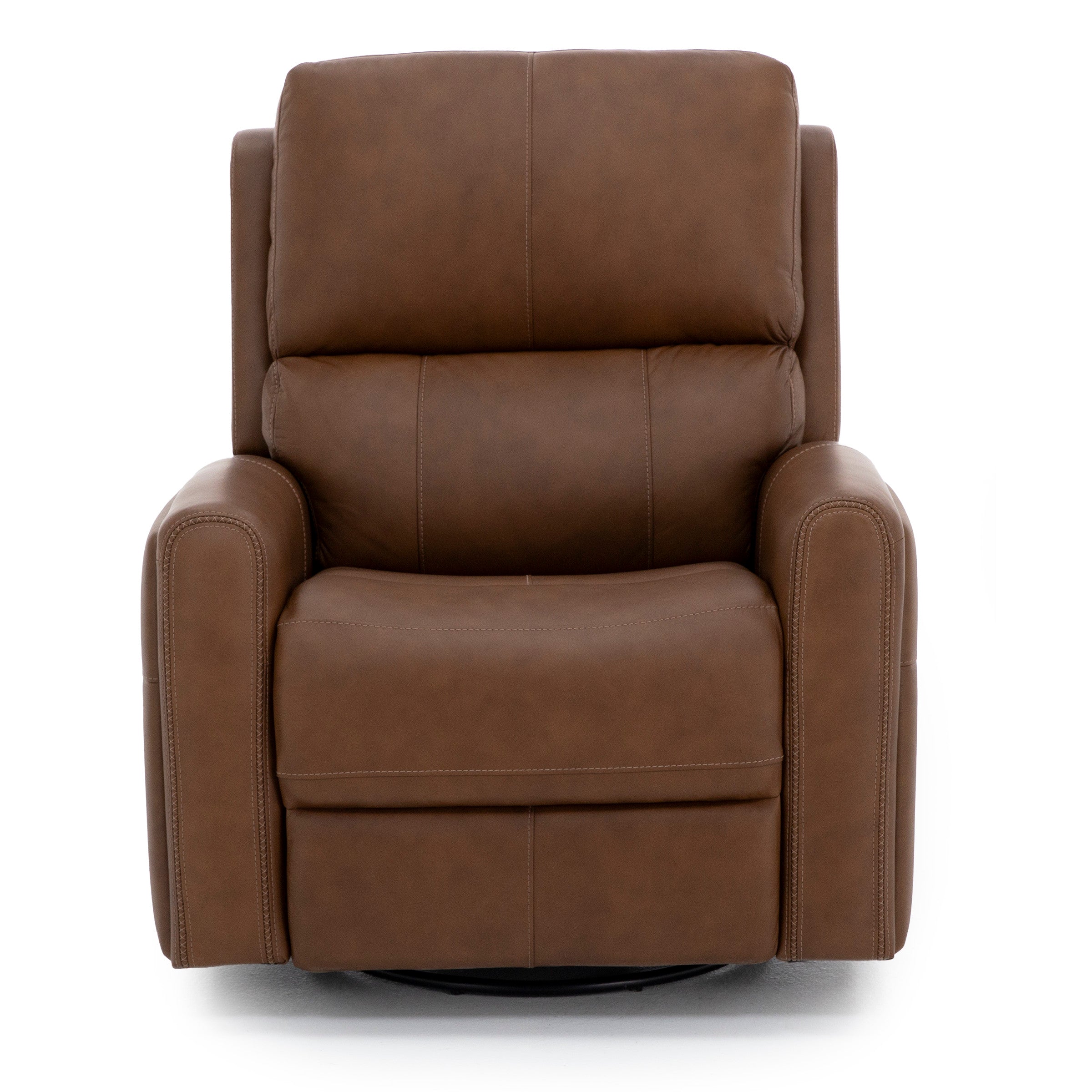 Flexsteel Landon Leather Fully Loaded Swivel Recliner With Heat and Massage