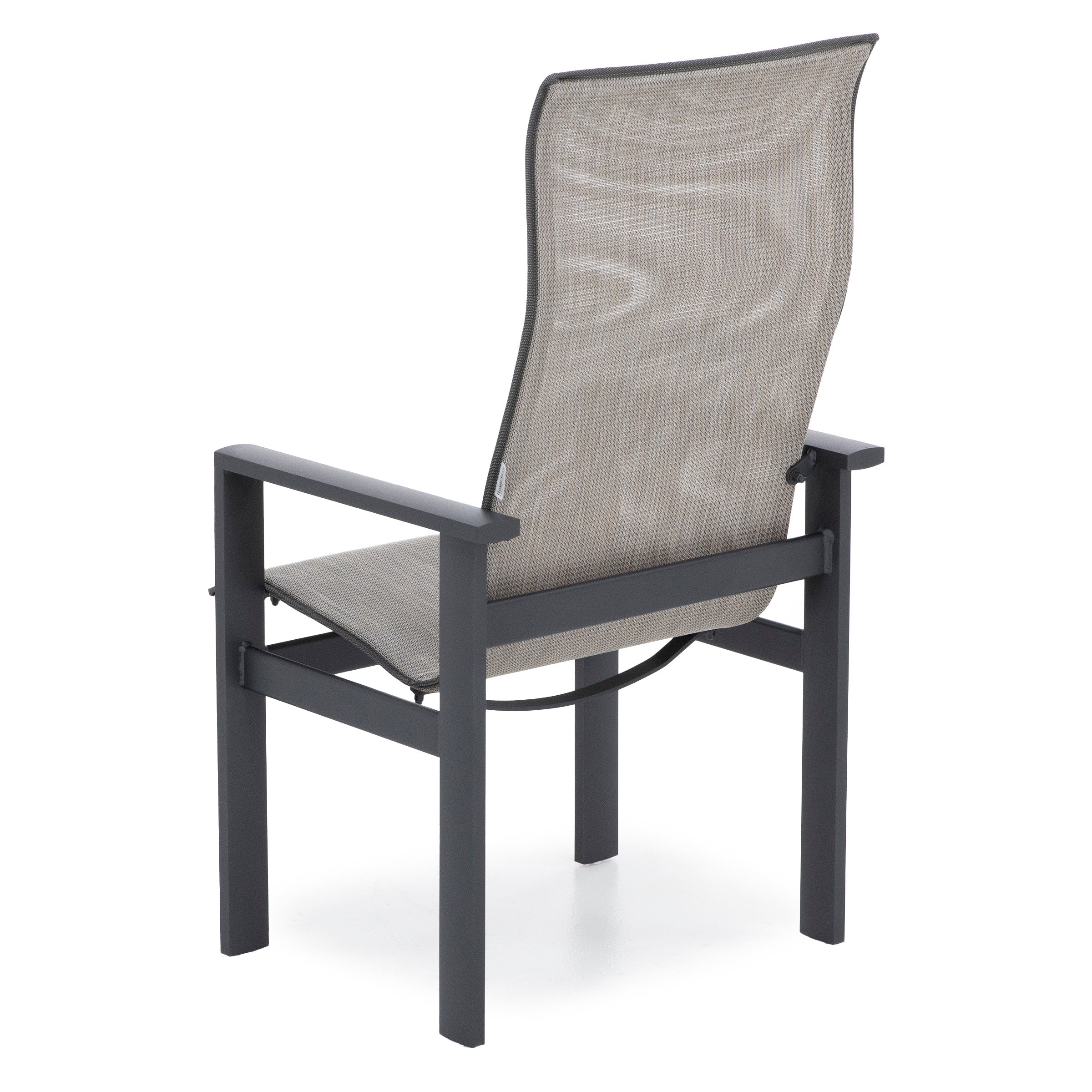 Elements High Back Dining Chair in Carbon with Bisque Sling
