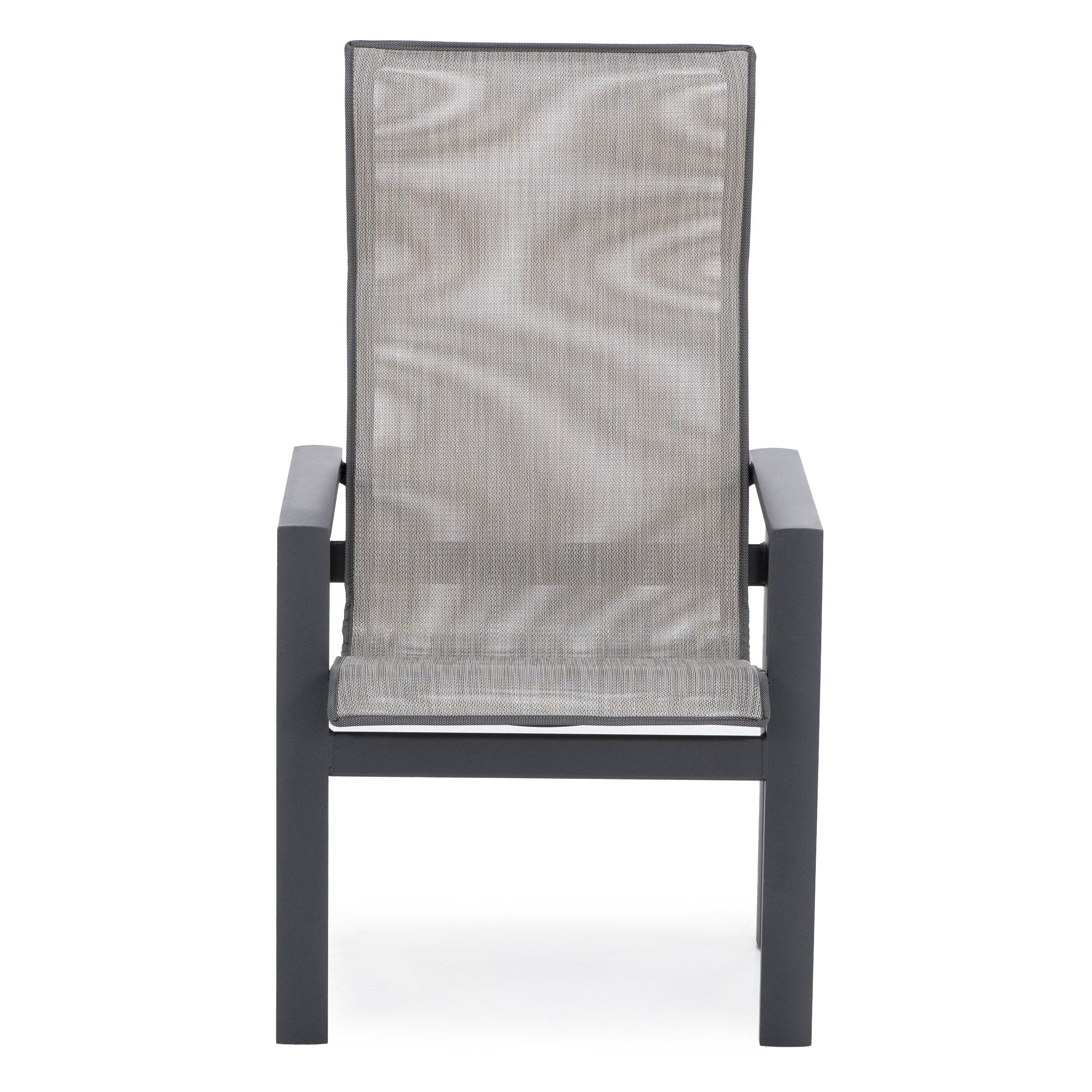 Elements High Back Dining Chair in Carbon with Bisque Sling
