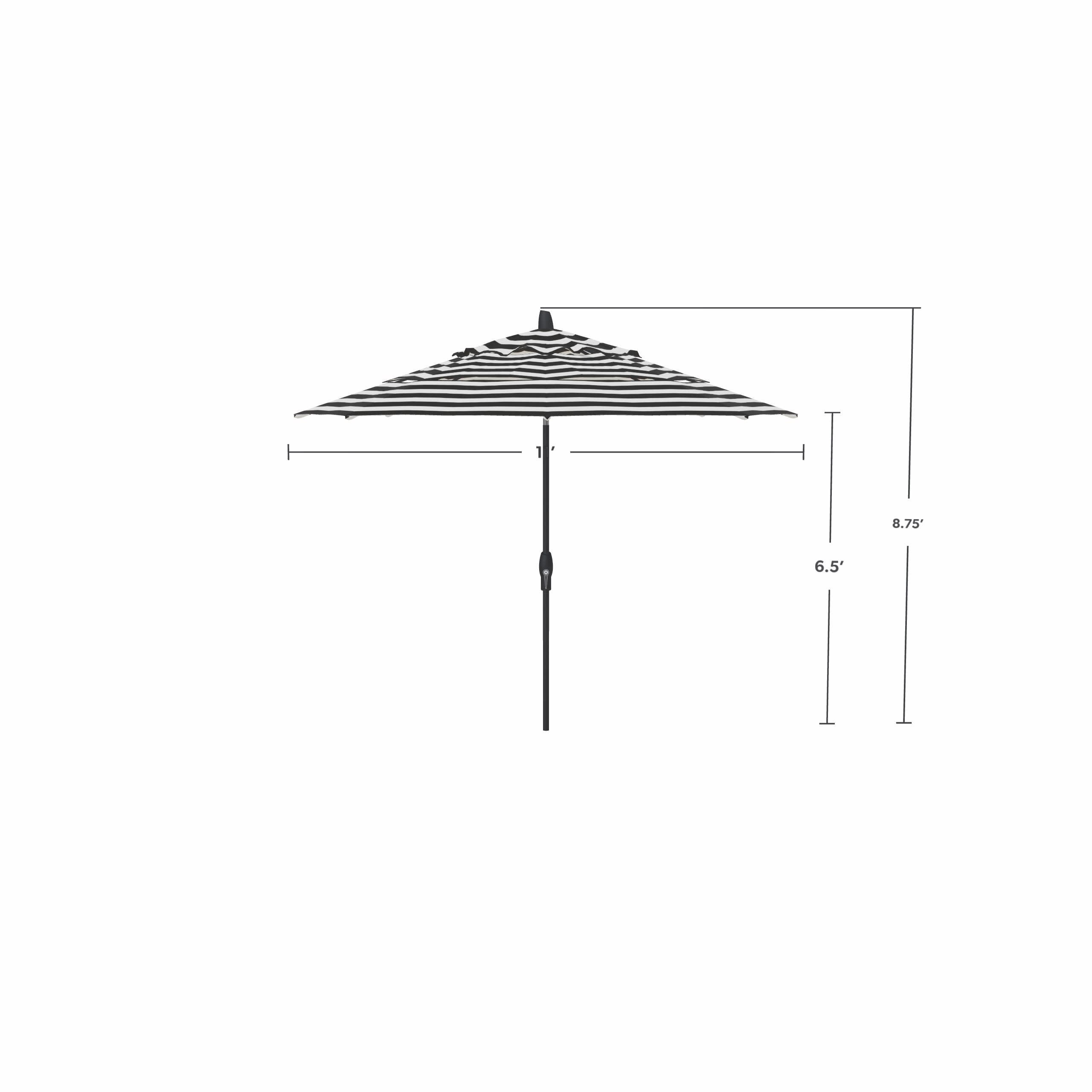 11' Auto Tilt Kinzie Stripe Umbrella