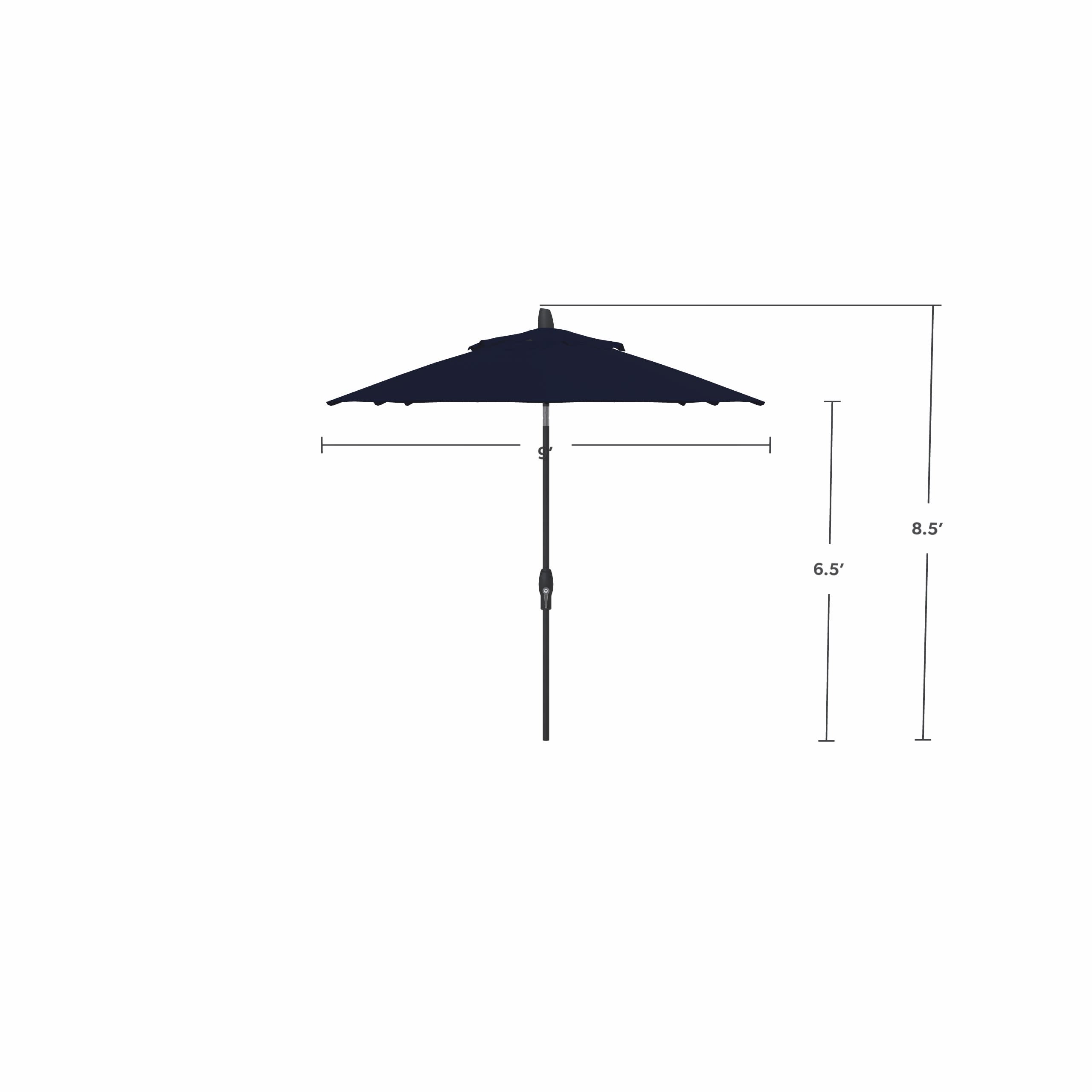 9' Auto Tilt Navy Umbrella