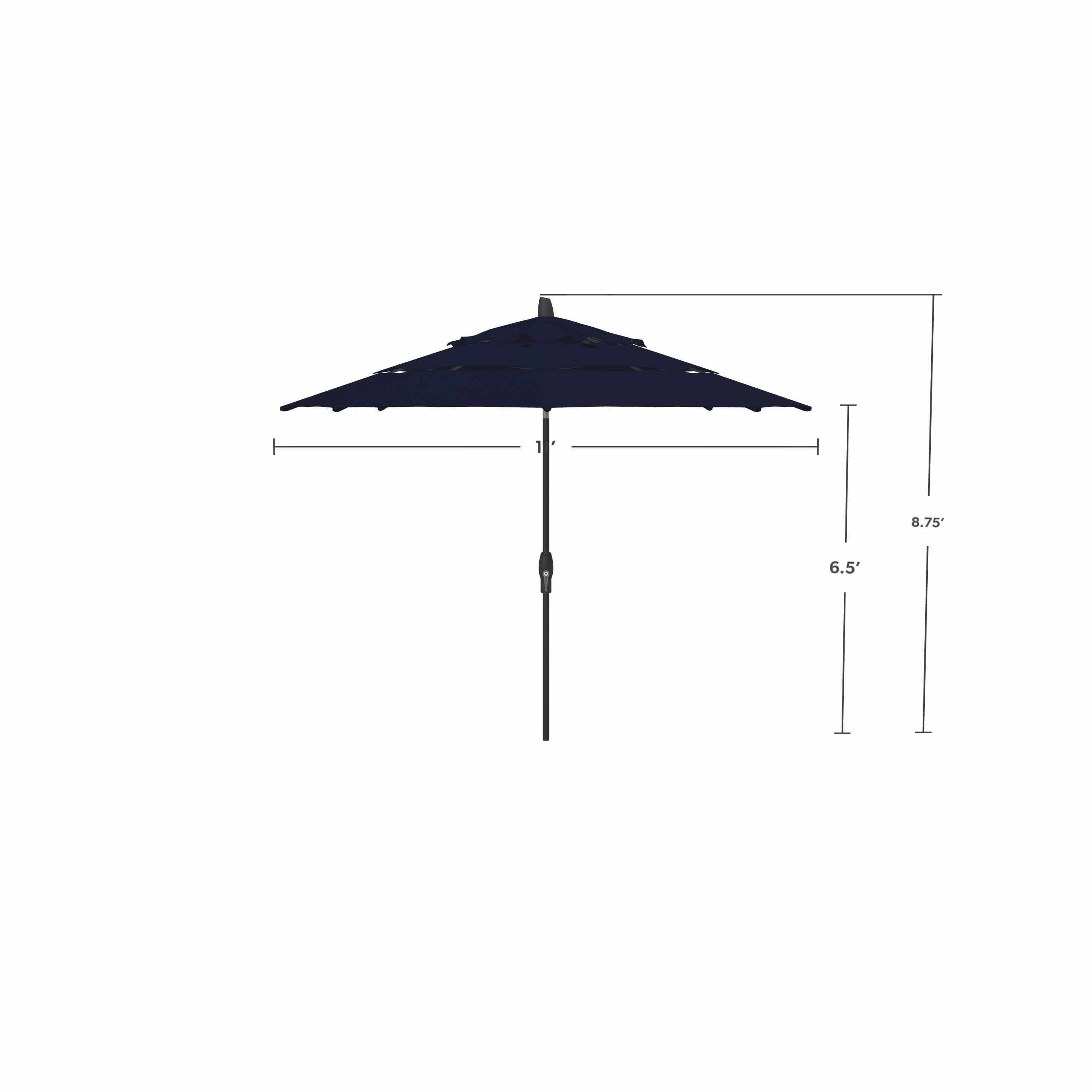 11' Auto Tilt Navy Umbrella