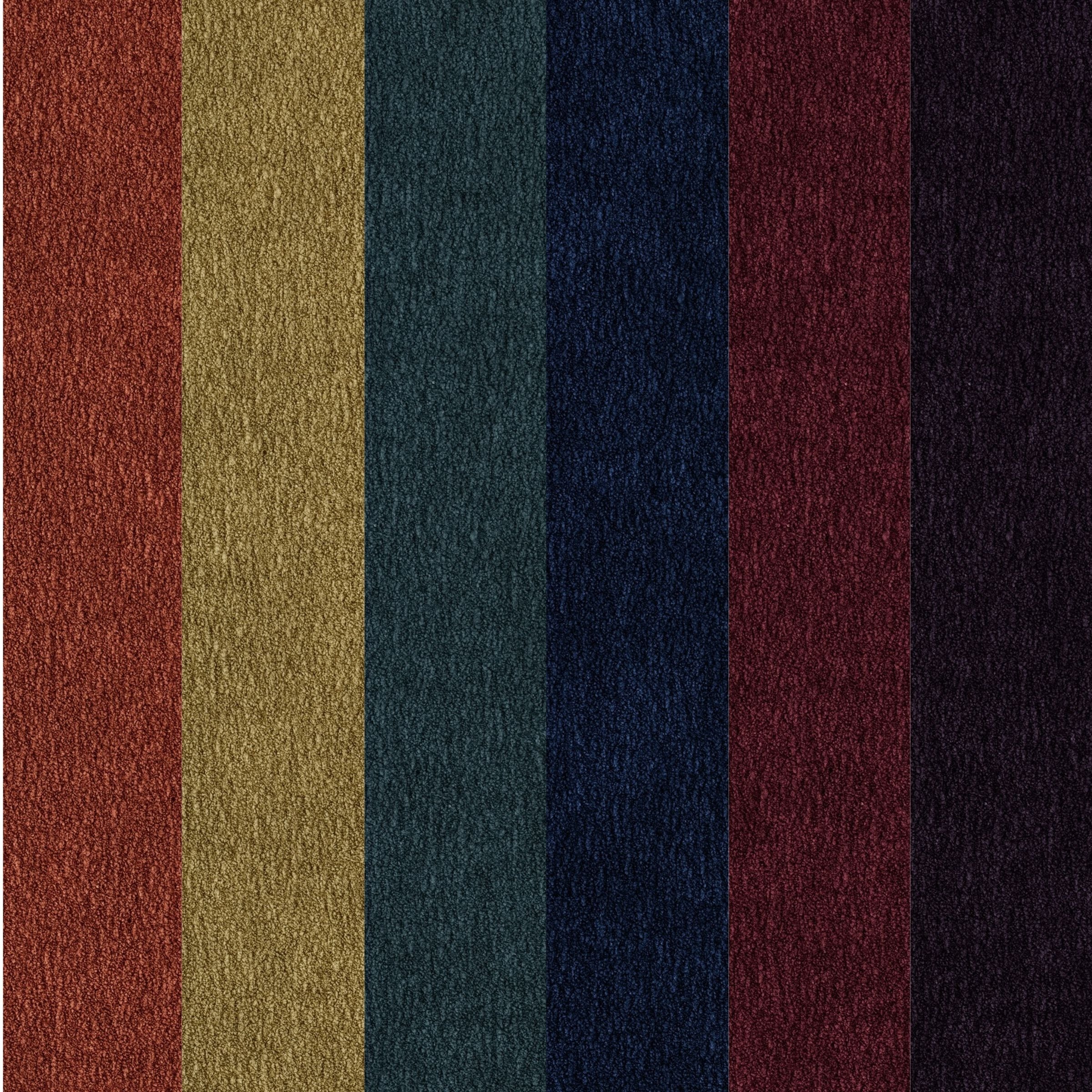 Image showing six vertical stripes in textured, multicolor fabric.
