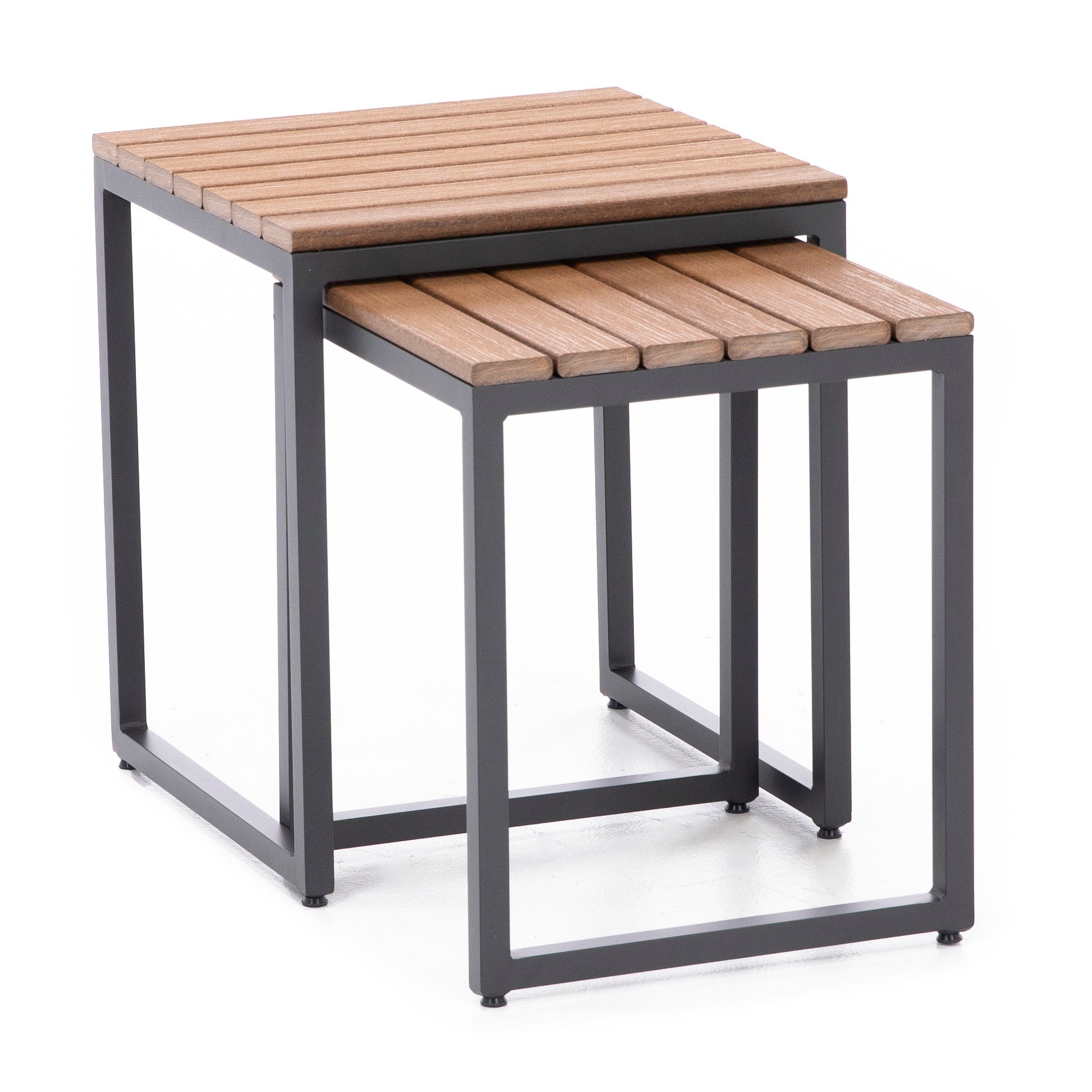 Hixon Nesting End Tables in Dark Gray Antique Mahogany