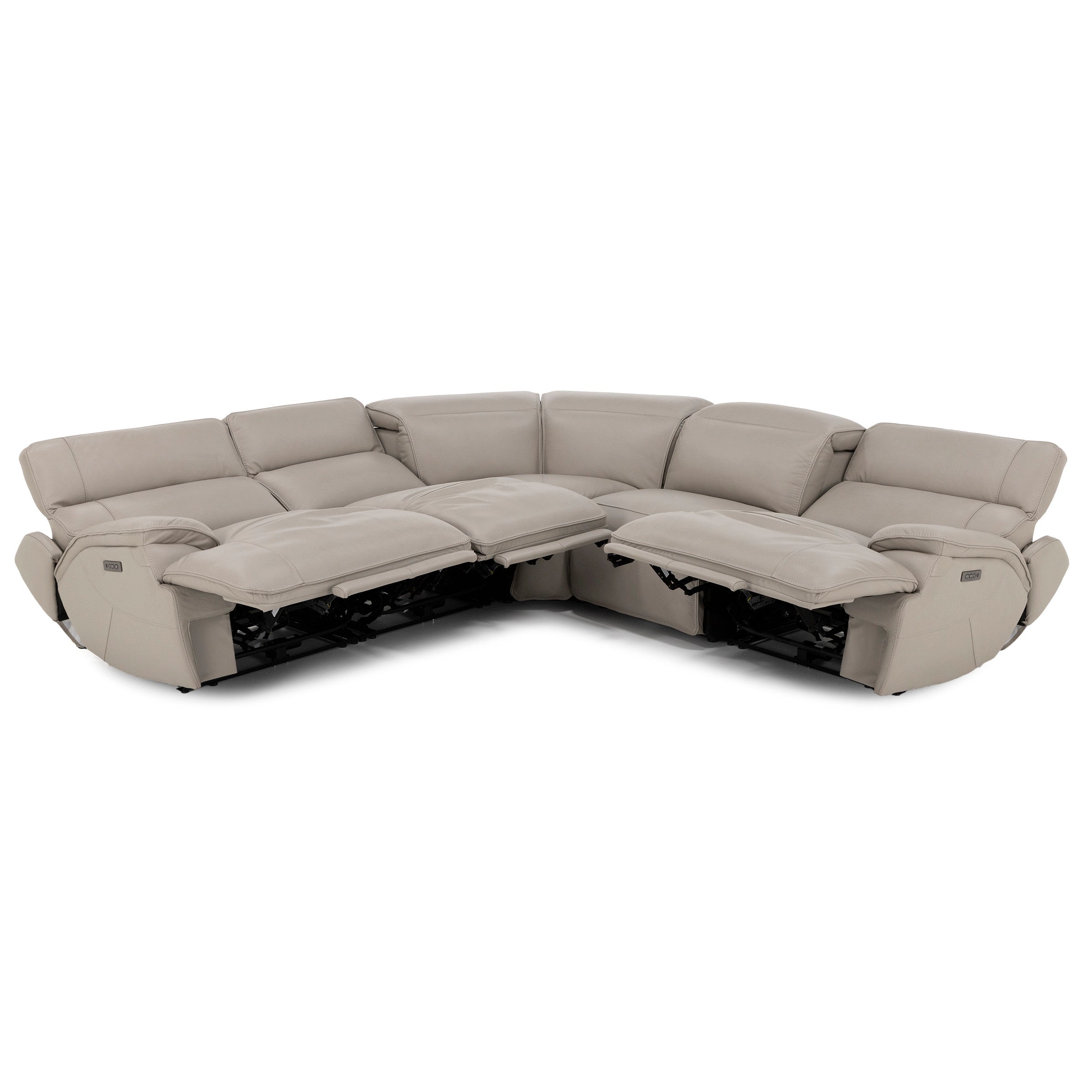 Carrie 5-Pc. Leather Zero Gravity Power Headrest Reclining Modular