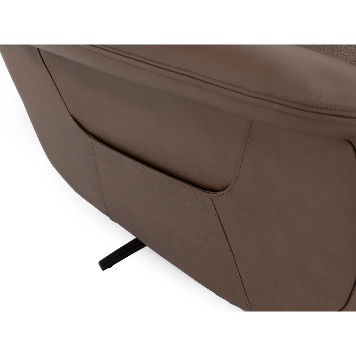 Zen Haven Leather Power Swivel Recliner with Power Headrest, Heat, Massage, Ventilation and Wireless Remote