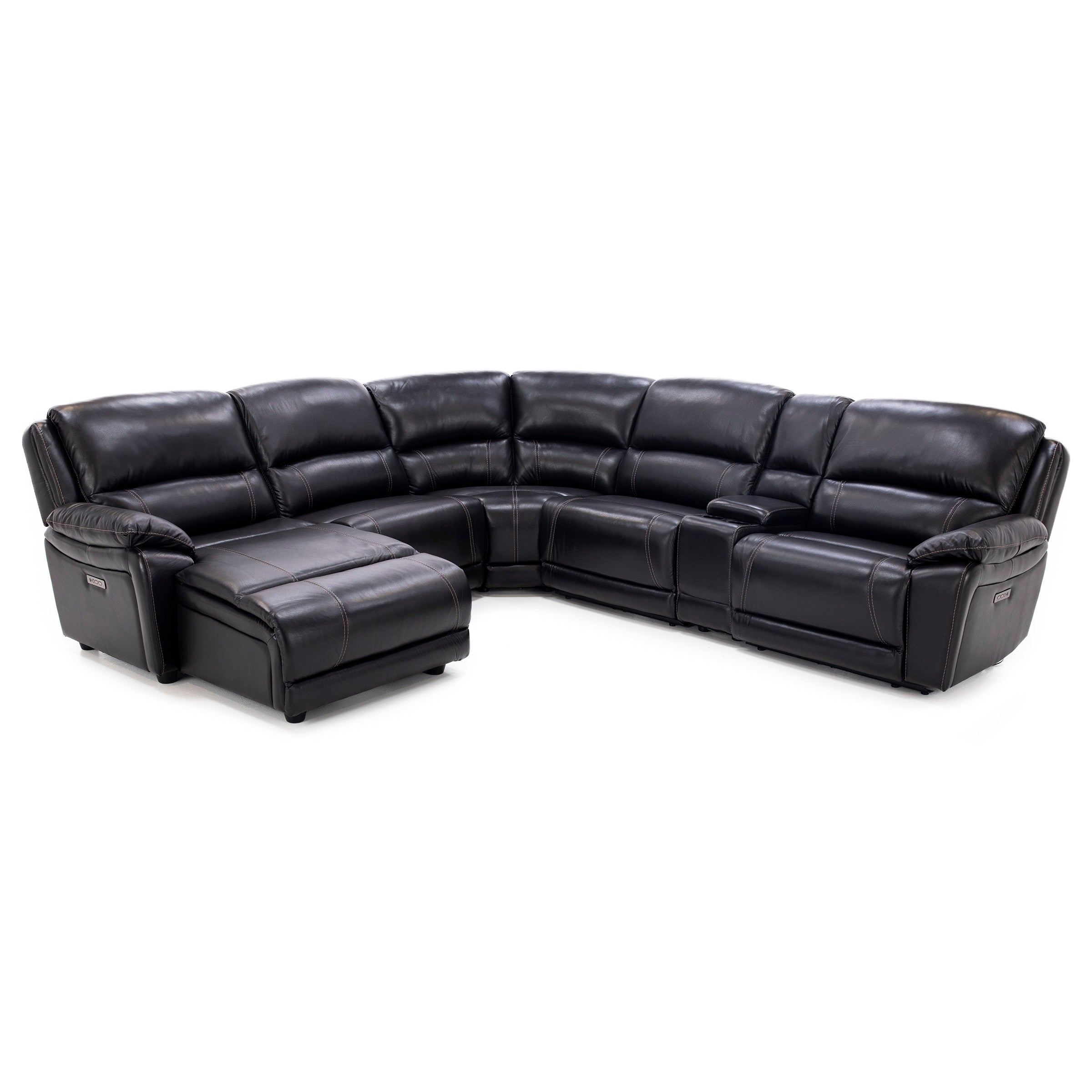Laredo IV 6-Pc. Leather Power Headrest Reclining Modular Chaise