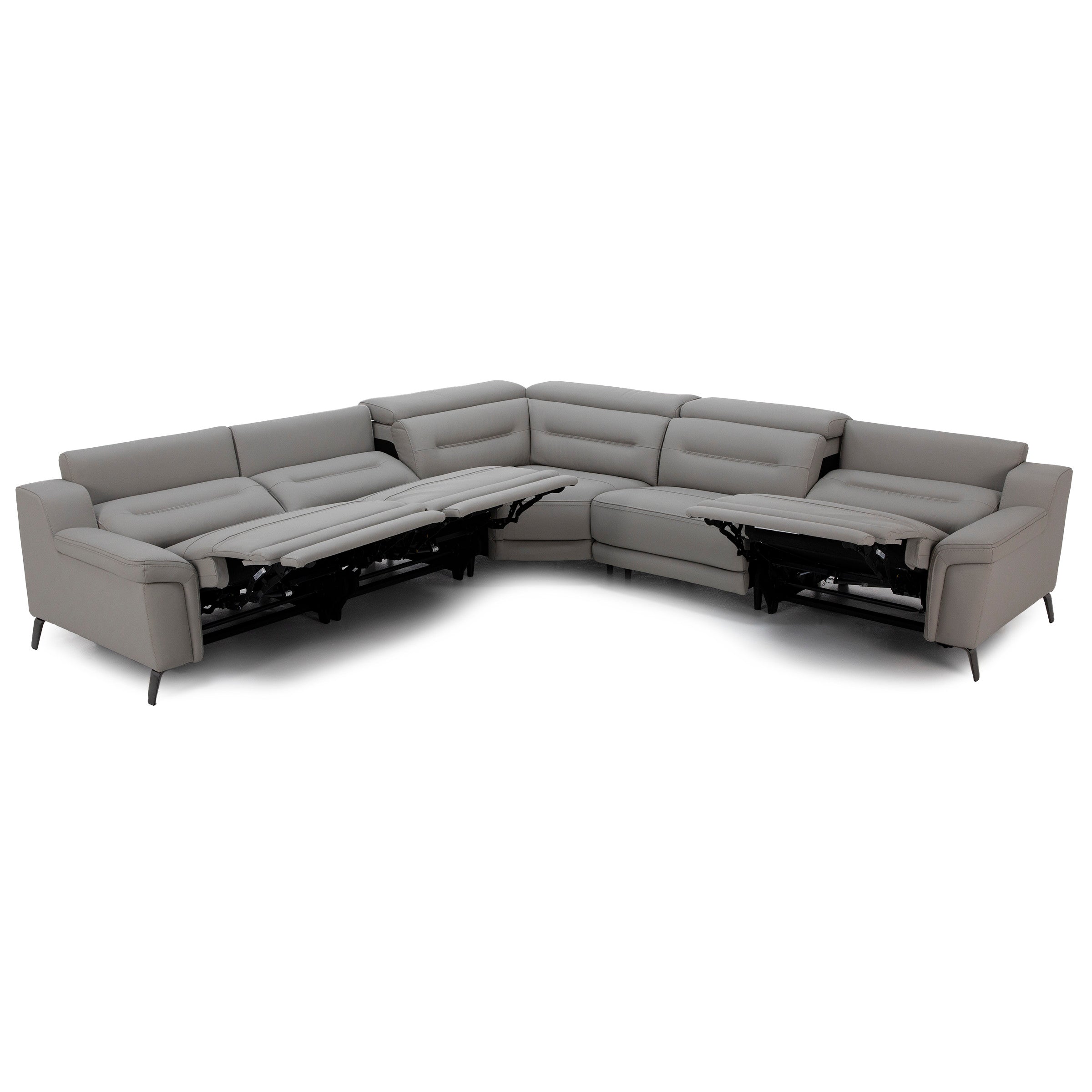 Helio 5-Pc. Leather Power Headrest Reclining Modular