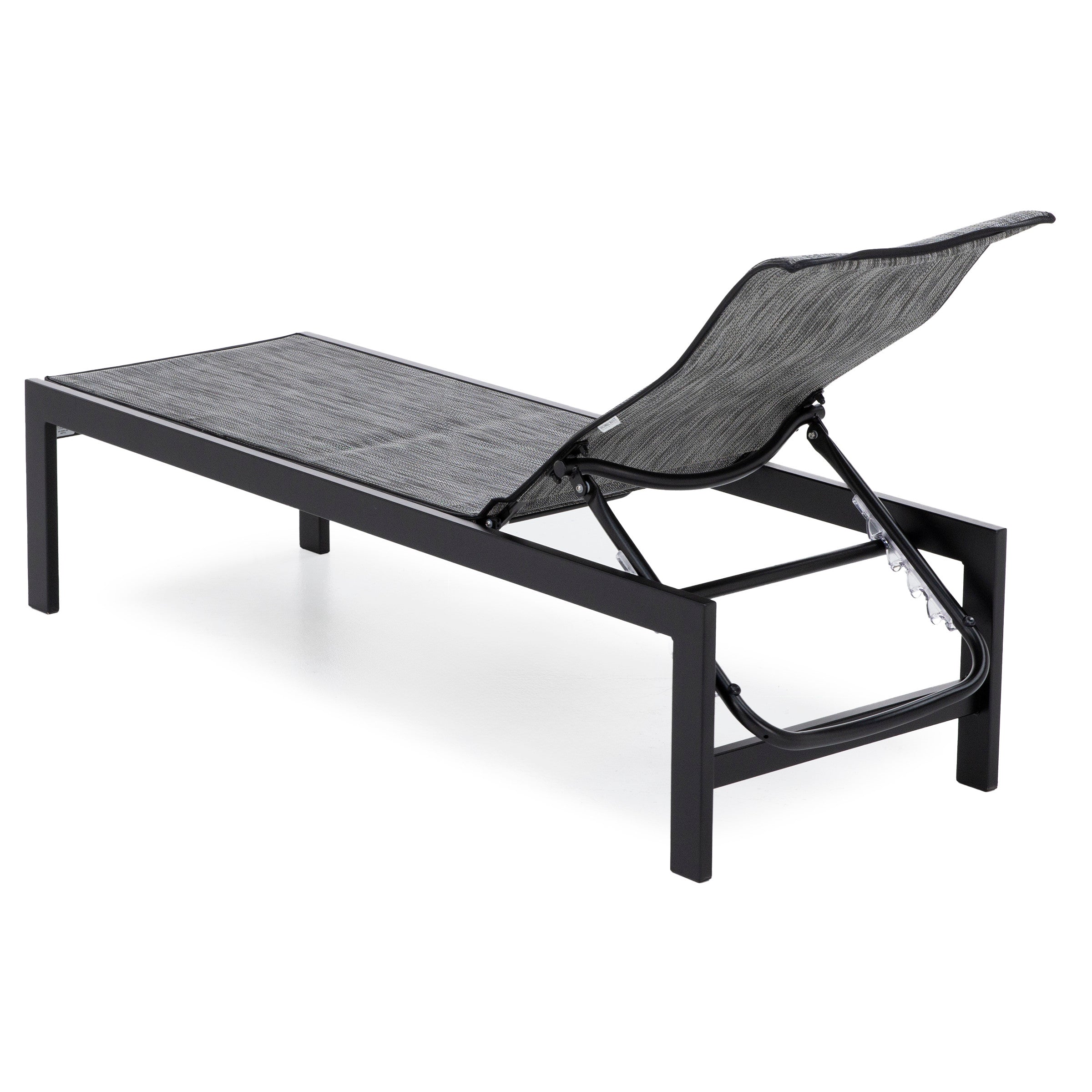 Elements Armless Adjustable Chaise in Onyx with Zinc Sling