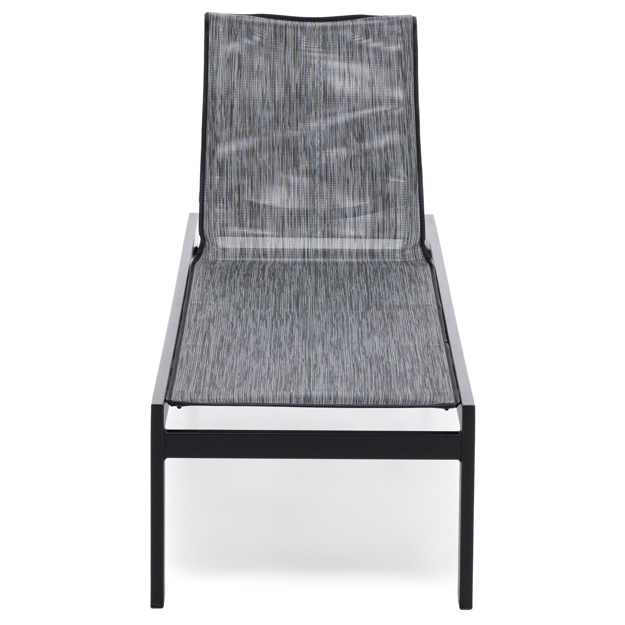 Elements Armless Adjustable Chaise in Onyx with Zinc Sling