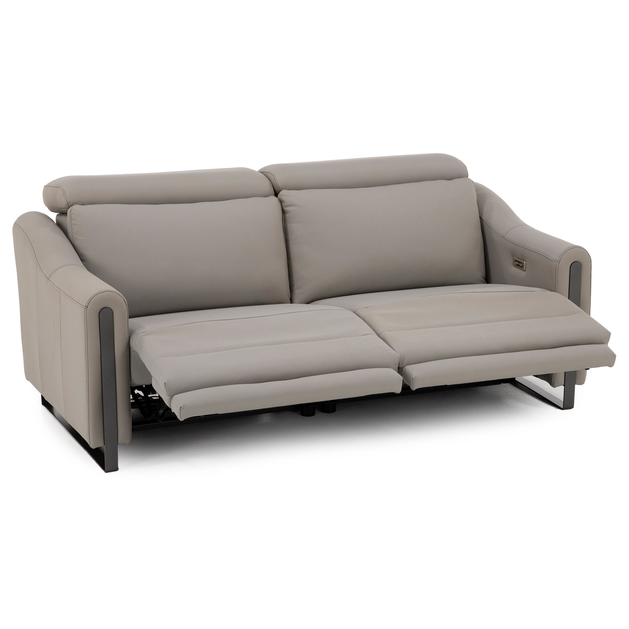 Reed 2-Pc. Leather Wide Power Headrest Wall Saver Reclining Sofa