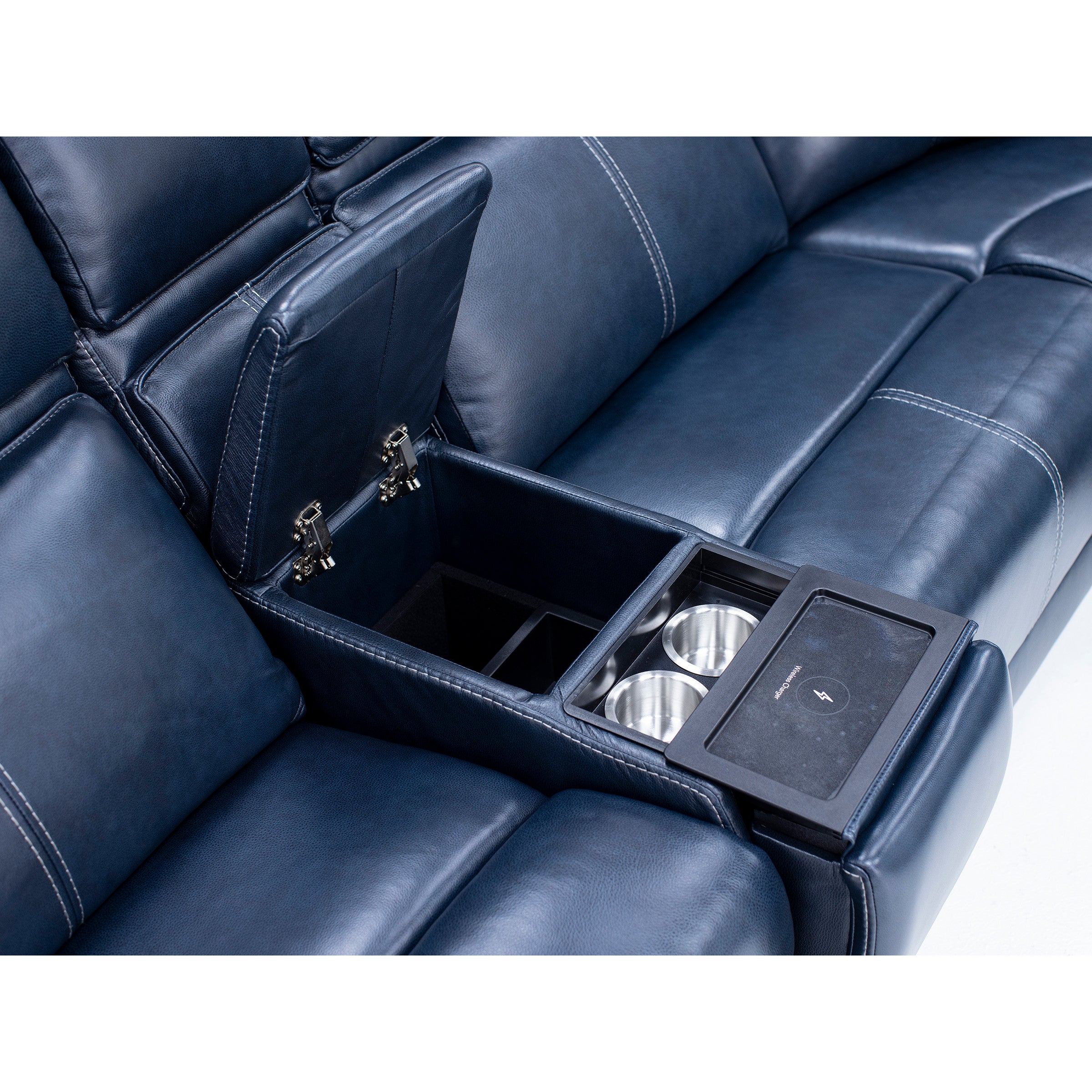 Duke 7-Pc. Leather Fully Loaded Zero Gravity Reclining Modular With Hidden Cupholders