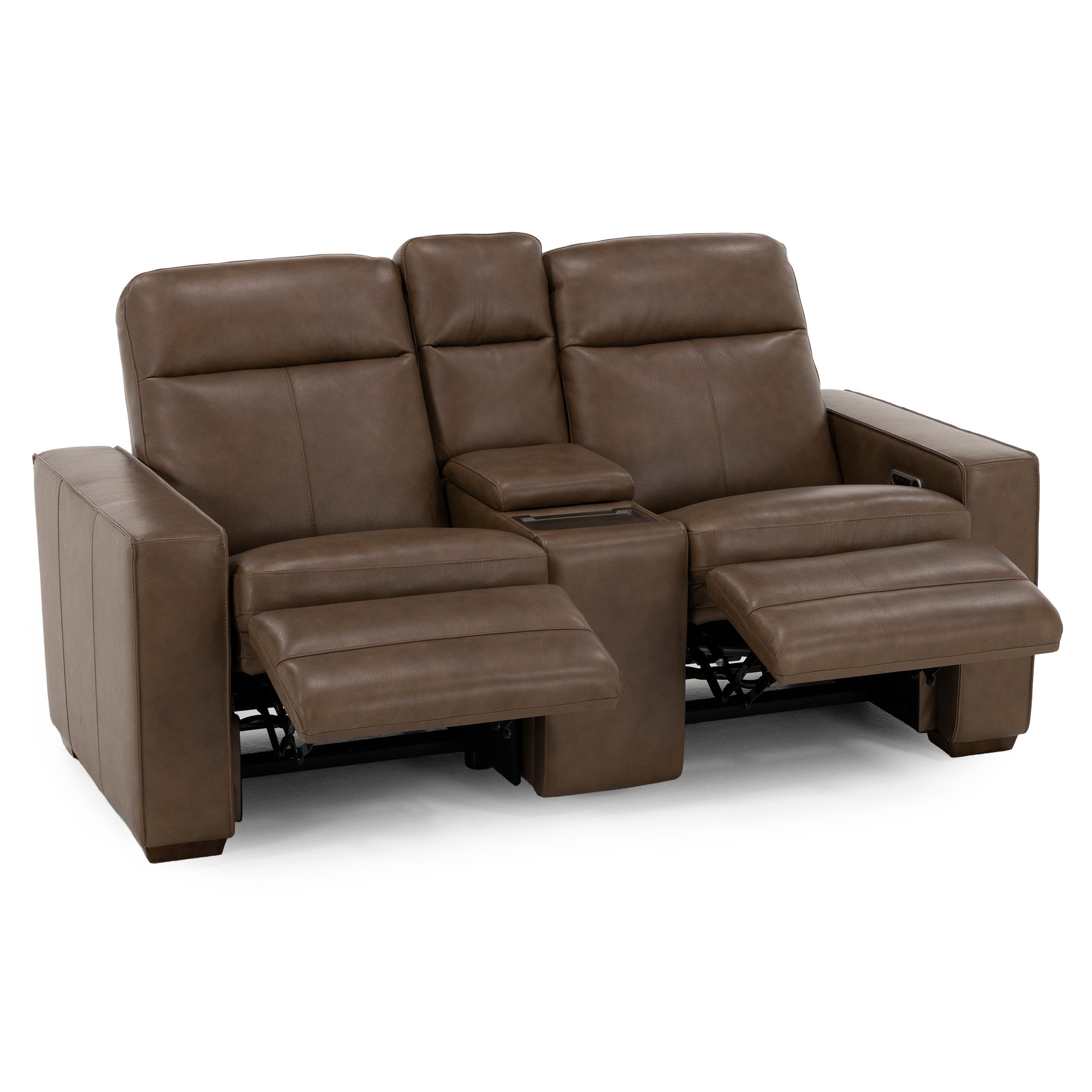 Flexsteel Dutchess Leather Fully Loaded Console Reclining Loveseat