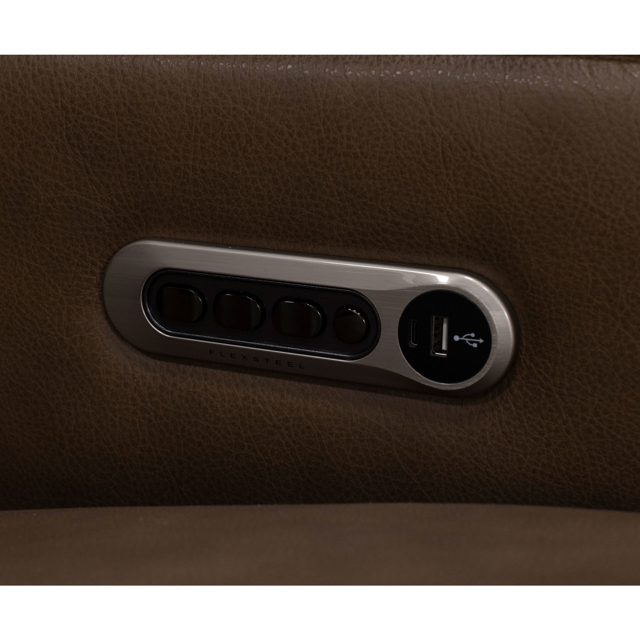 Flexsteel Dutchess Leather Fully Loaded Console Reclining Loveseat