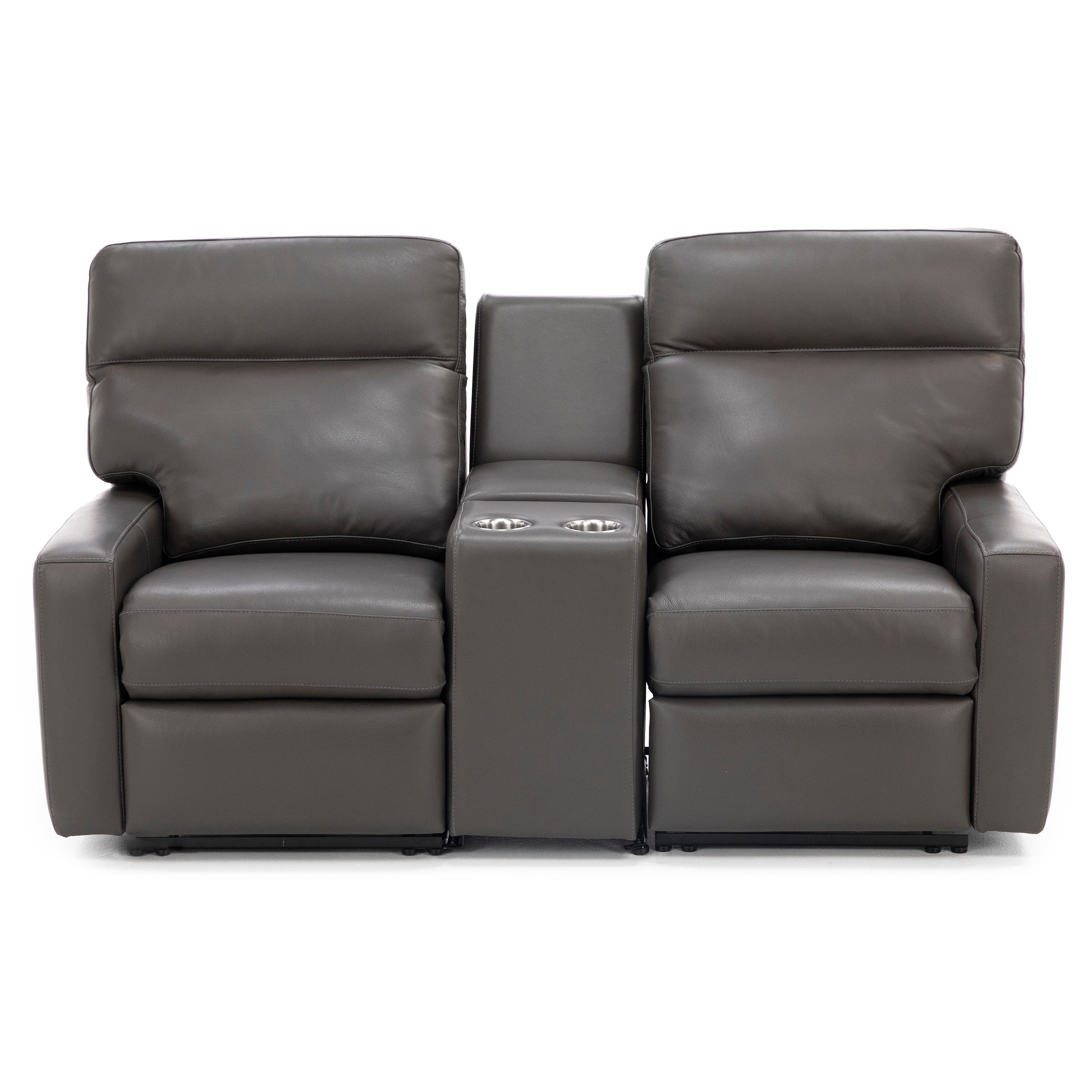 Design and Recline Lyndsey 2-Pc. Leather Fully Loaded Console Reclining Loveseat