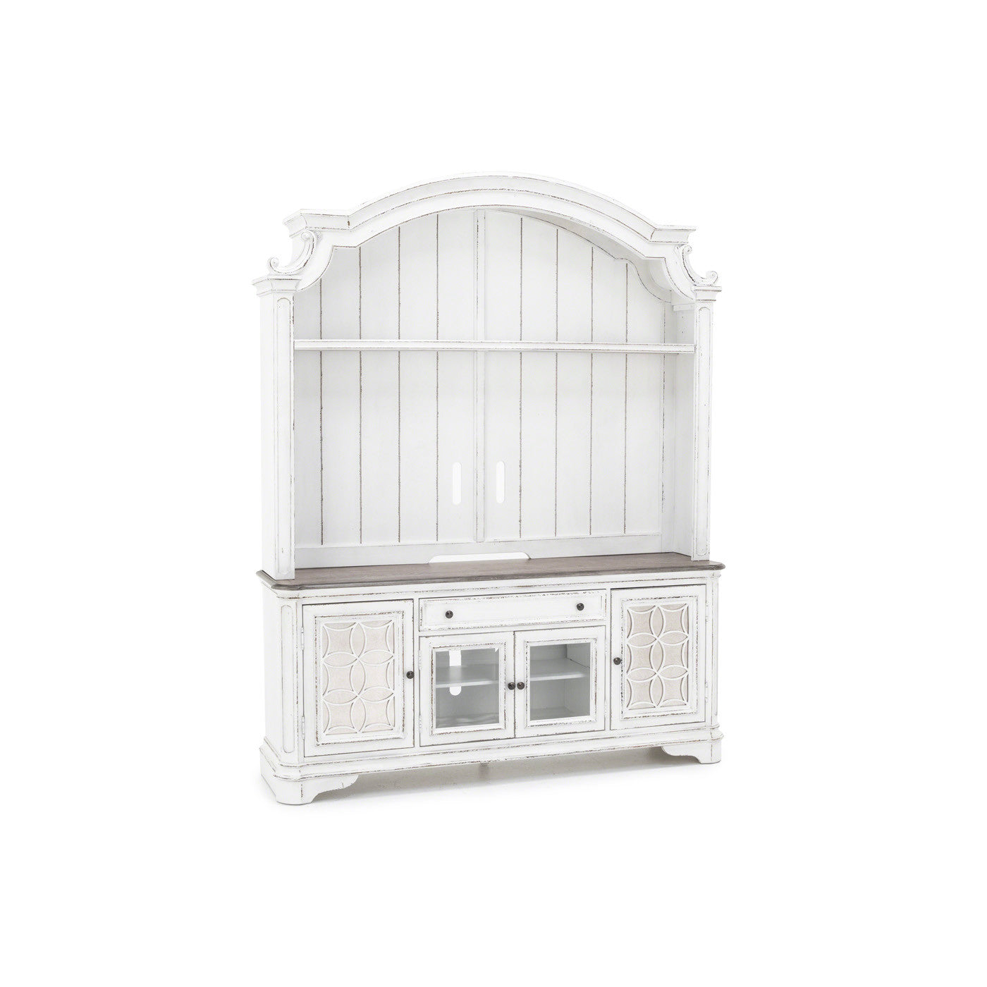 Magnolia Manor 74" Entertainment Stand & Hutch