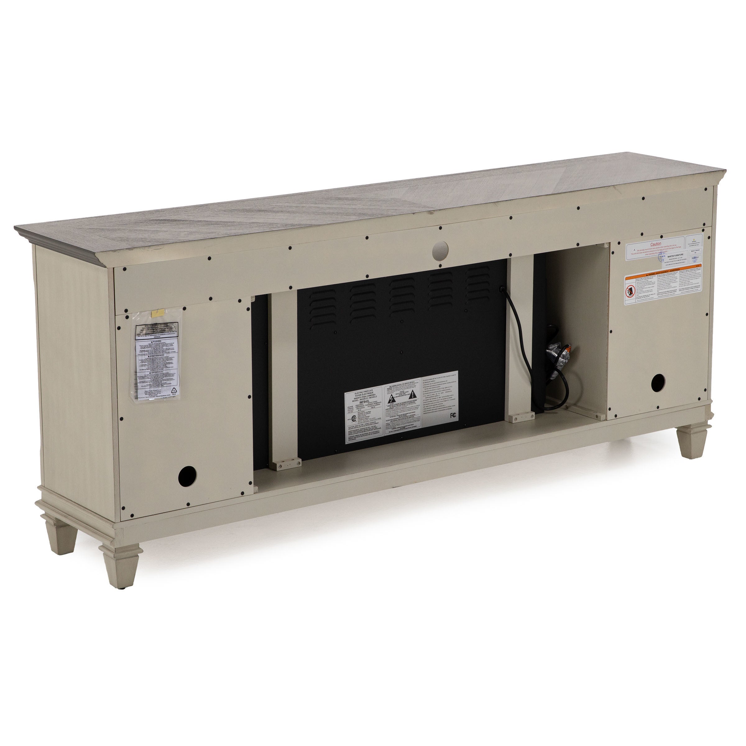 White Estate 76" Fireplace