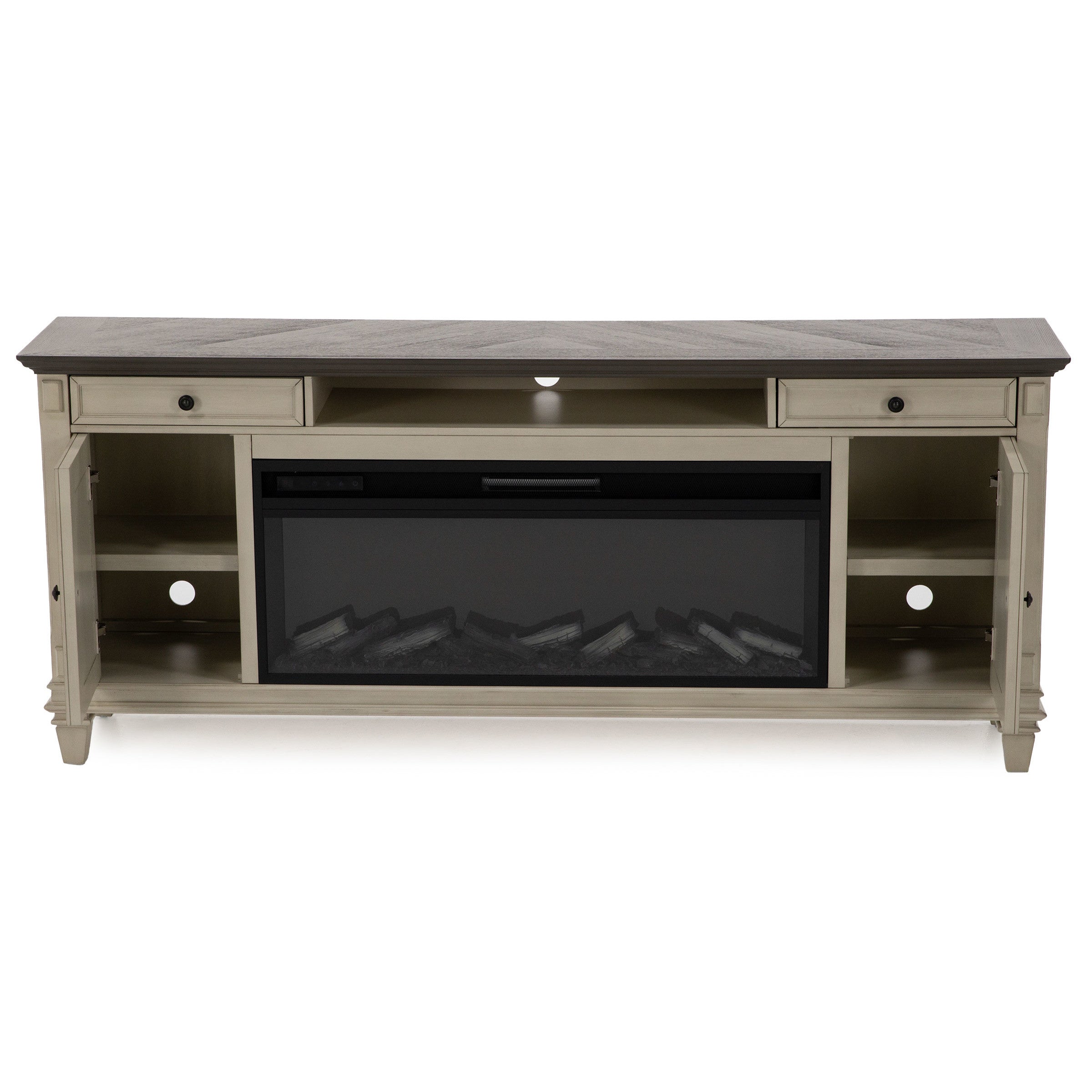 White Estate 76" Fireplace