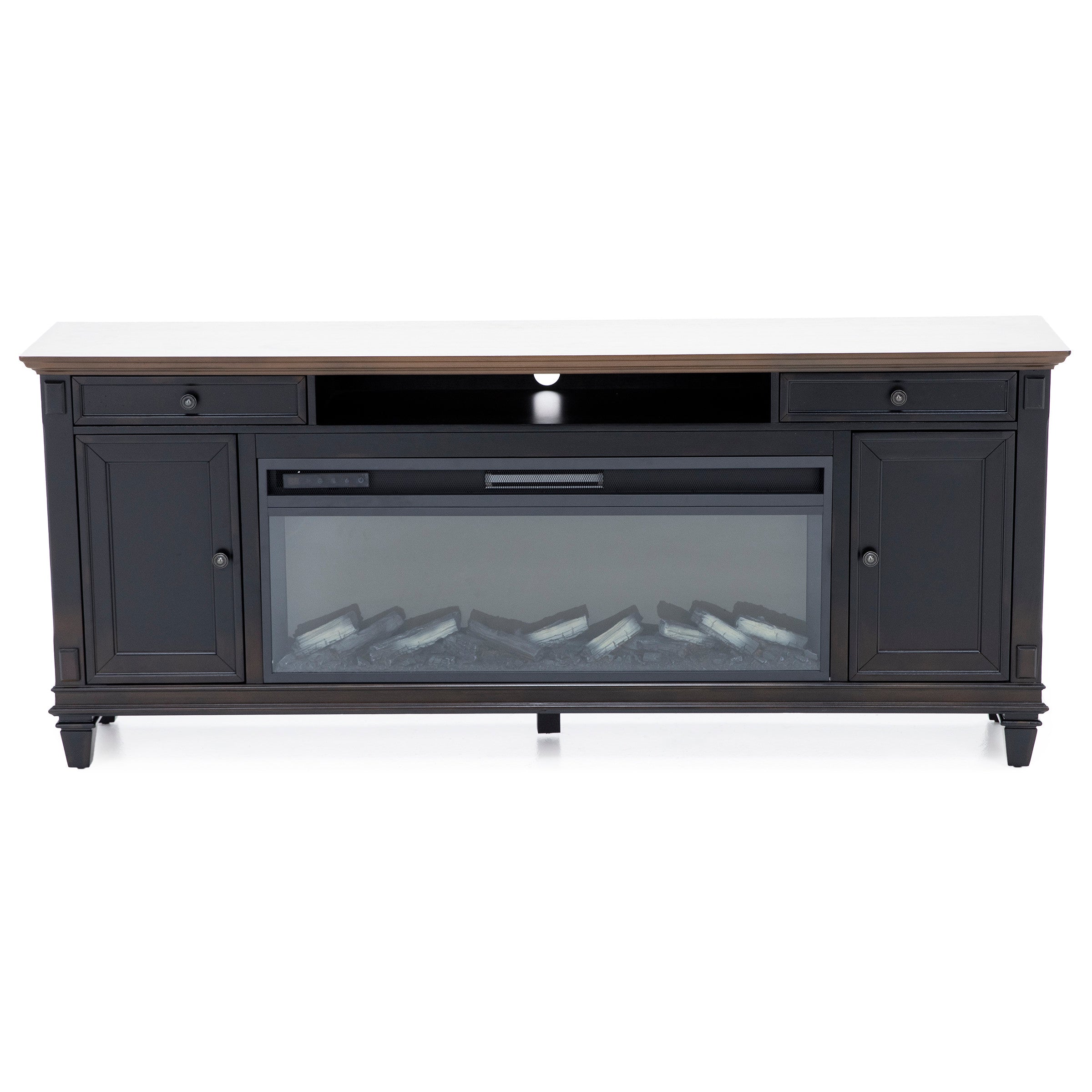 Black Estate 76" Fireplace